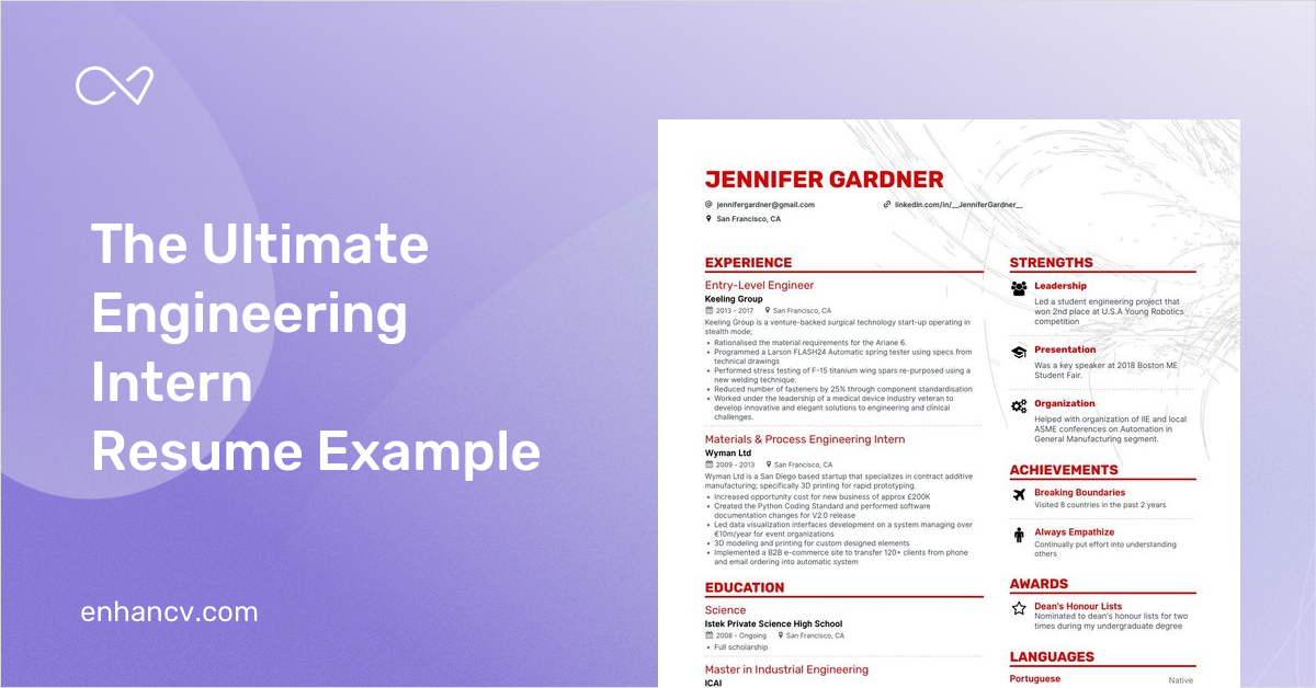 5 Engineering Intern Resume Examples & Guide for 2023