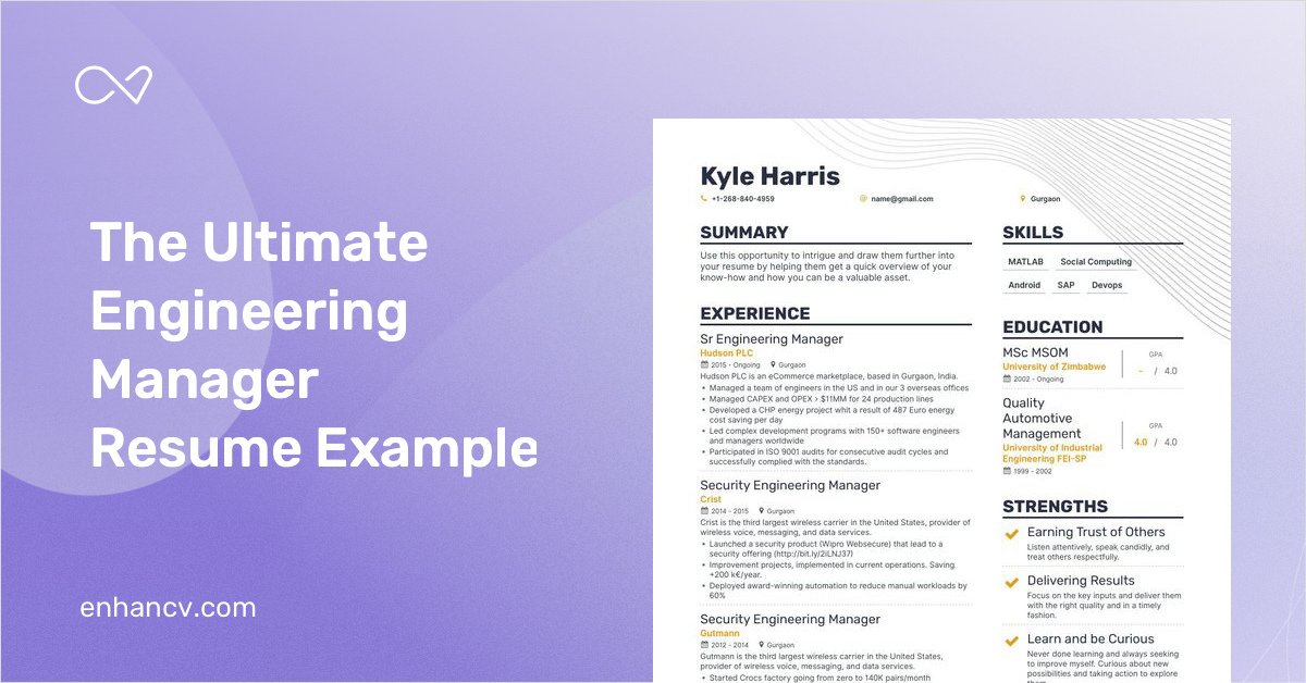 5 Engineering Manager Resume Examples & Guide for 2023