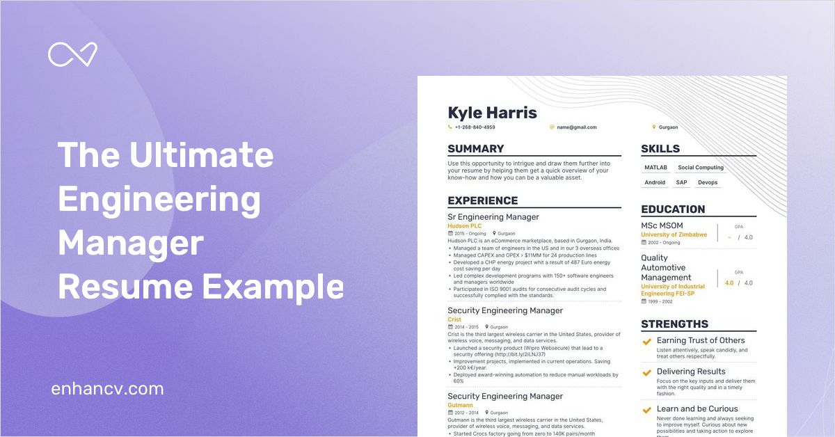 5 Engineering Manager Resume Examples Guide For 2023