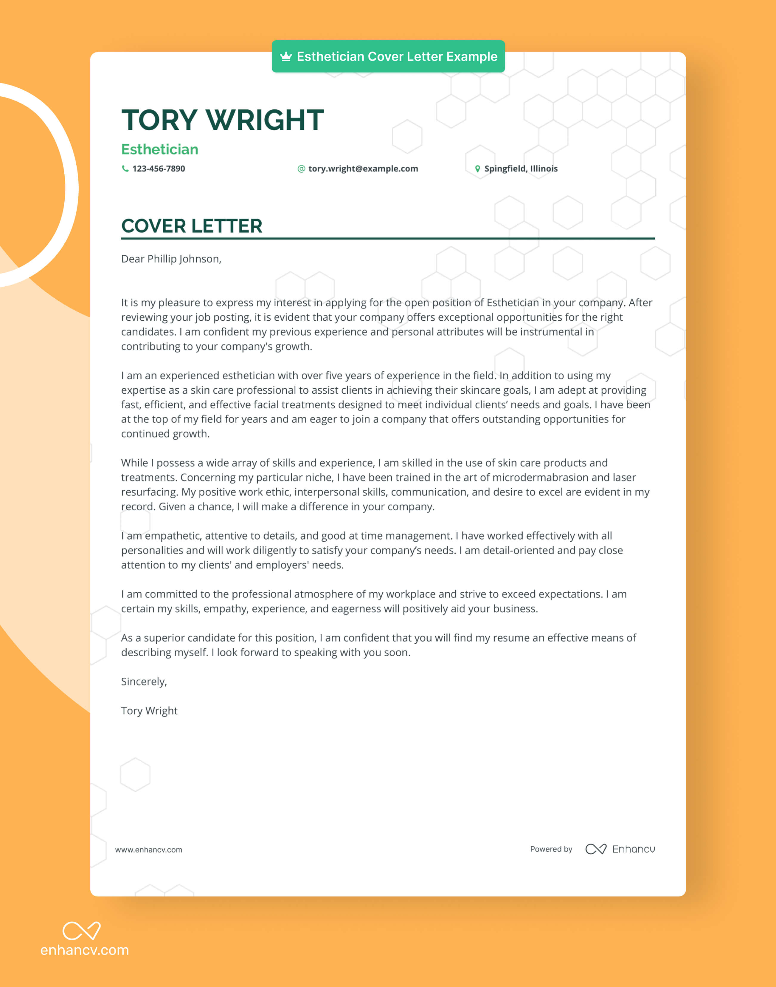 10 Esthetician Cover Letter DinaTorridon