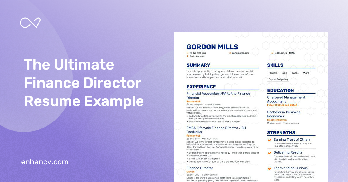 5 Finance Director Resume Examples & Guide for 2023