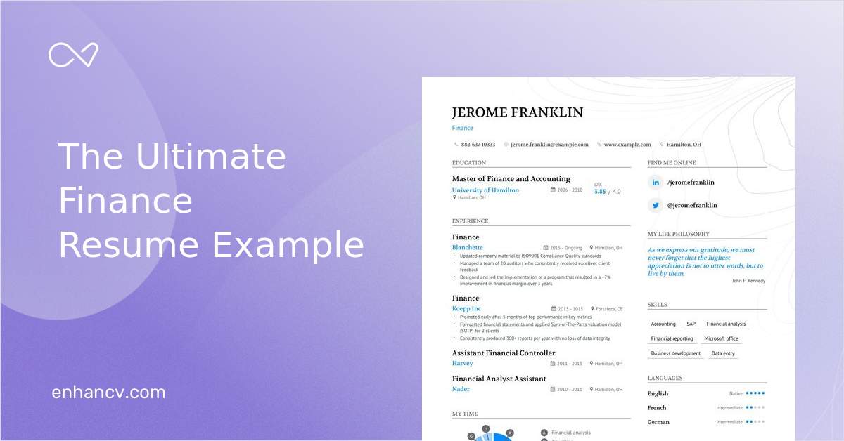 5 Finance Resume Examples & Guide for 2023