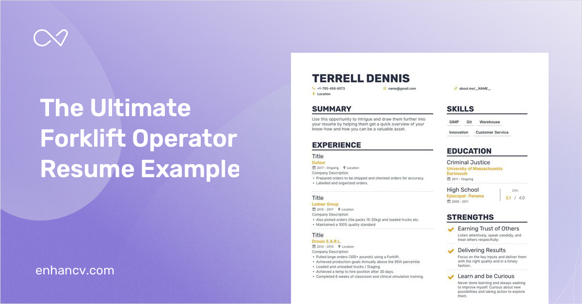 5 Forklift Operator Resume Examples & Guide for 2023