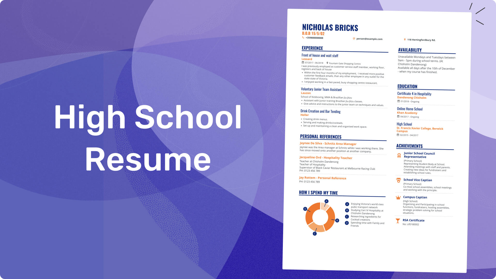 Basic High School Sample Resume