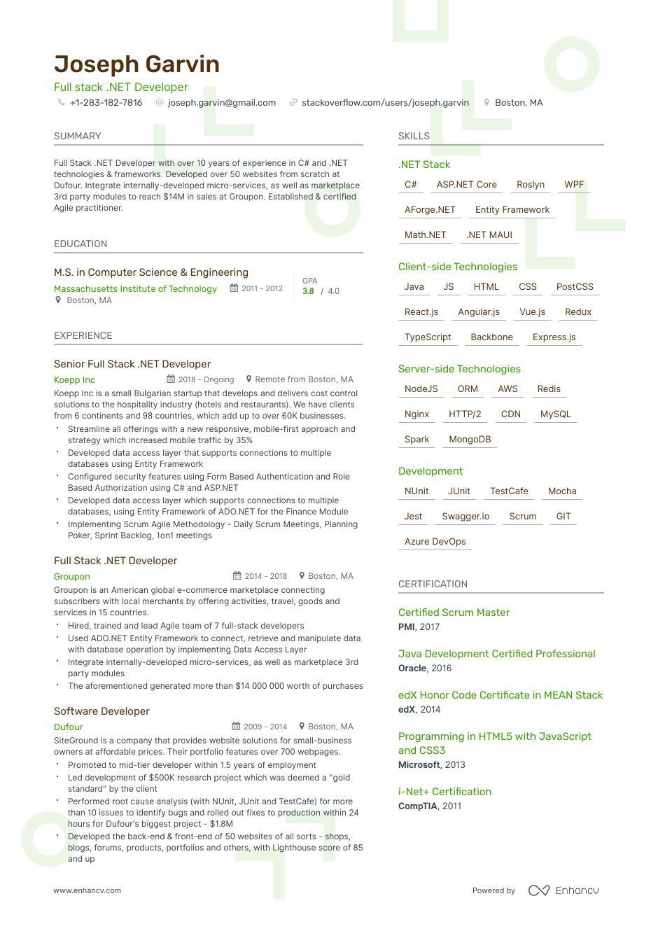 Full-Stack Developer Resume Examples & Guide for 2023 (Layout, Skills ...