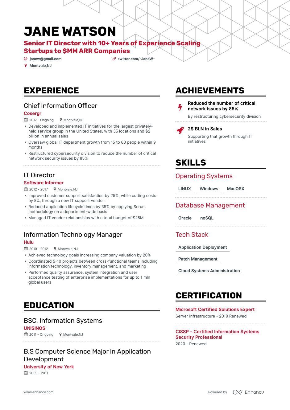 IT Resume Examples & Templates for 2023 Information Technology Resume