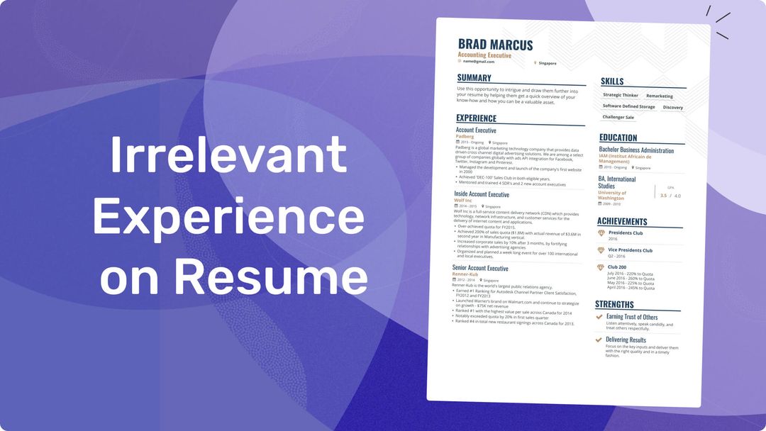 Should I Include Irrelevant Work Experience On A Resume