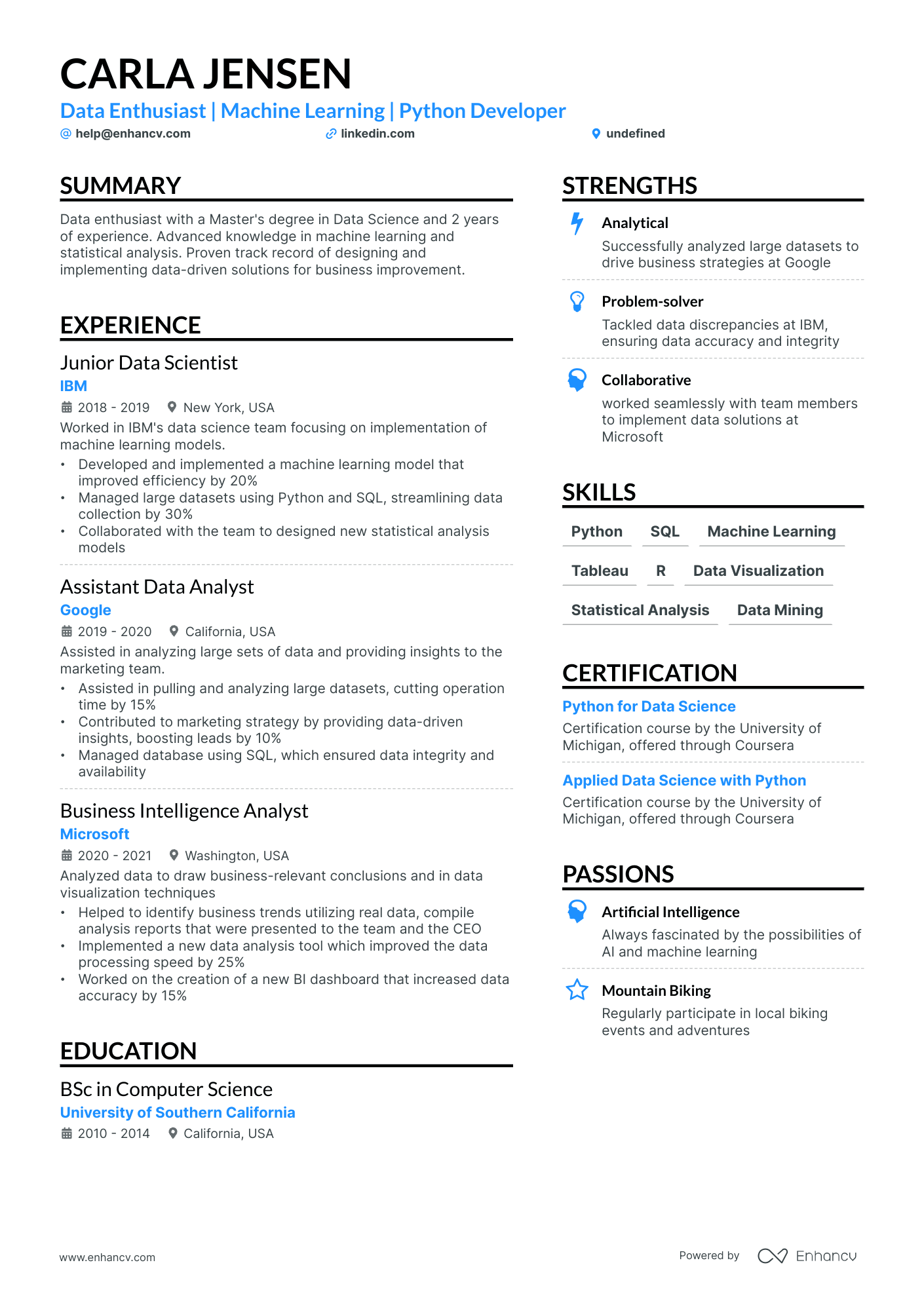 5 Entry-level Data Scientist Resume Examples & Guide for 2024