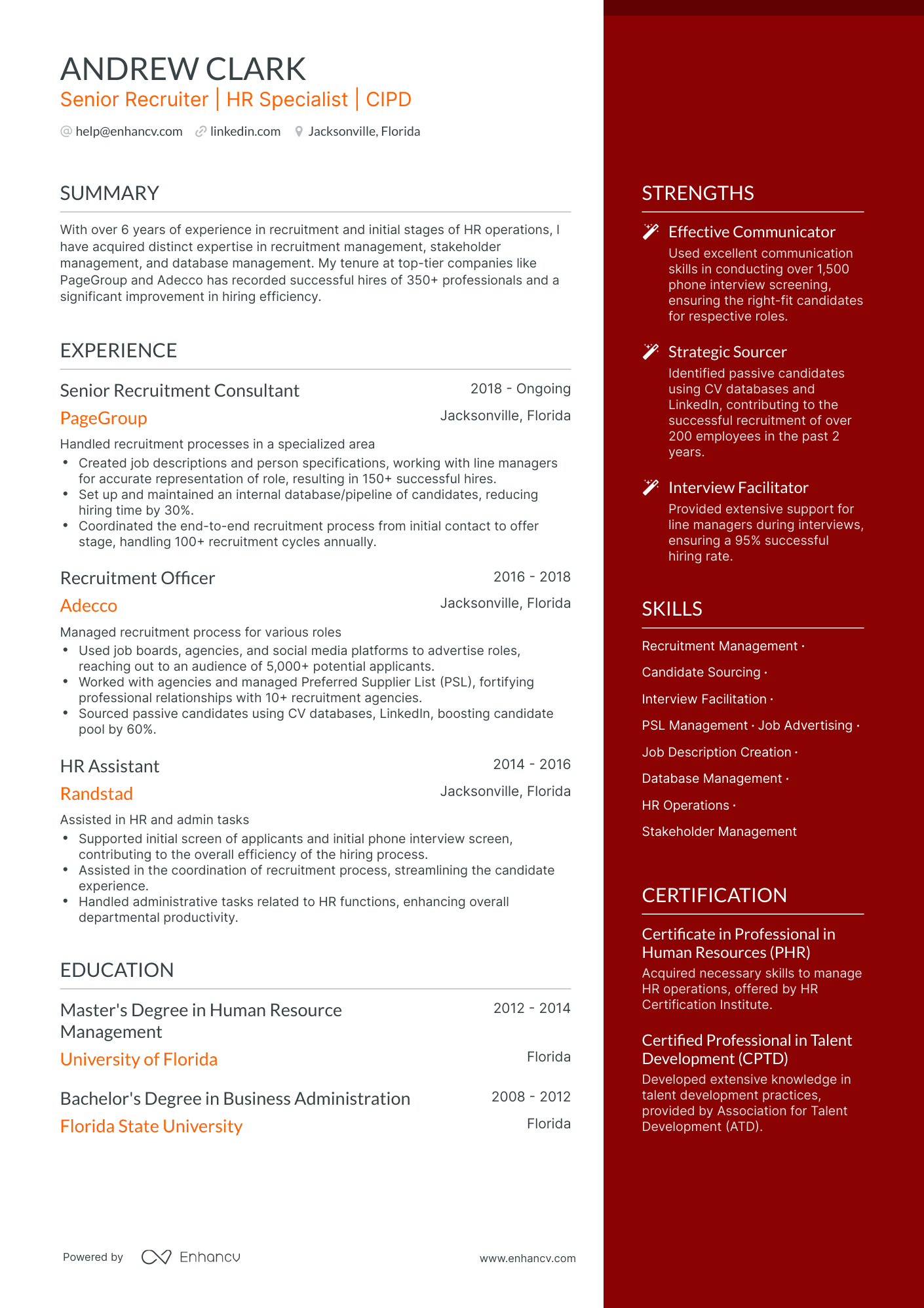 5 HR Recruiter Resume Examples & Guide for 2024