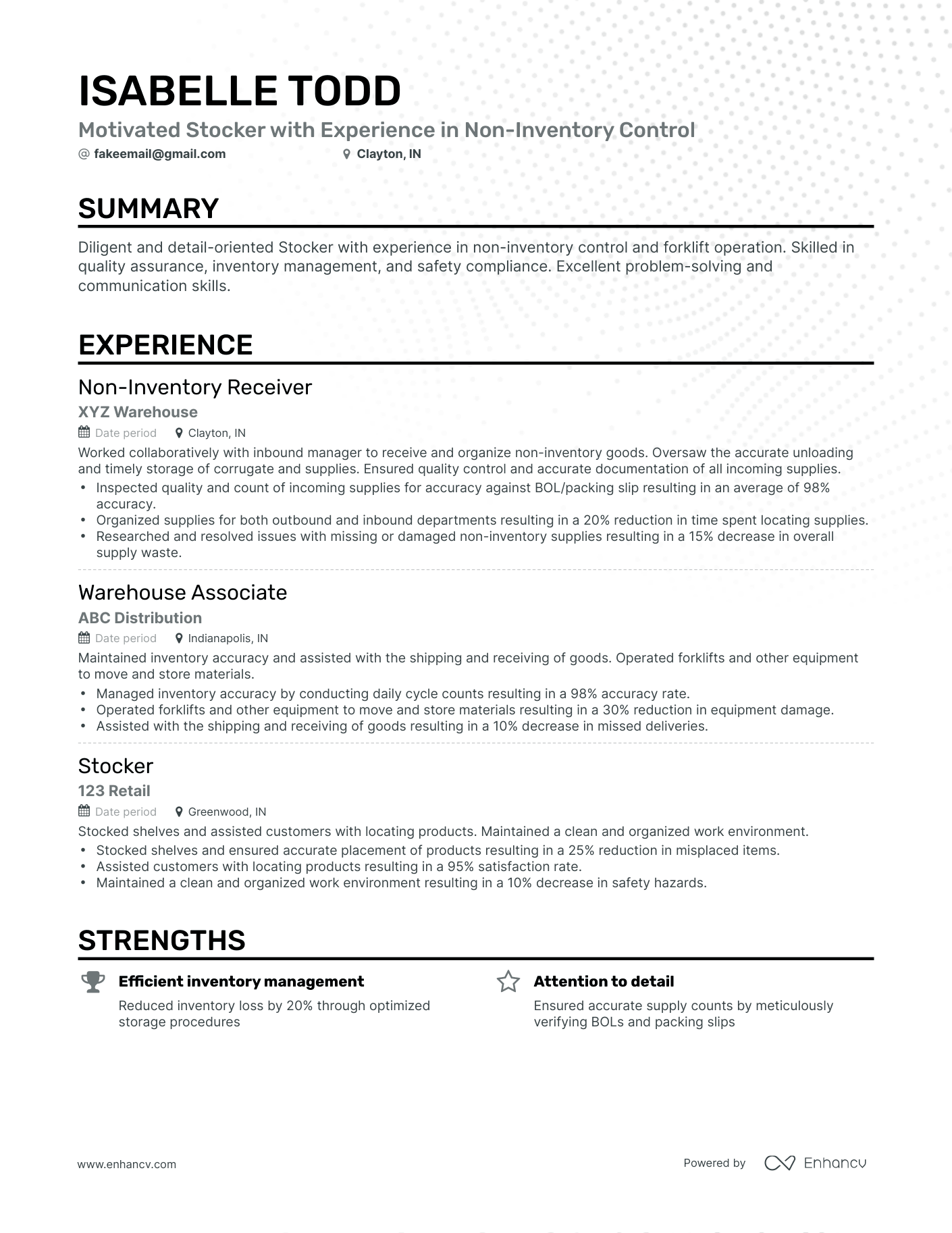 7 Stocker Resume Examples Guide For 2023