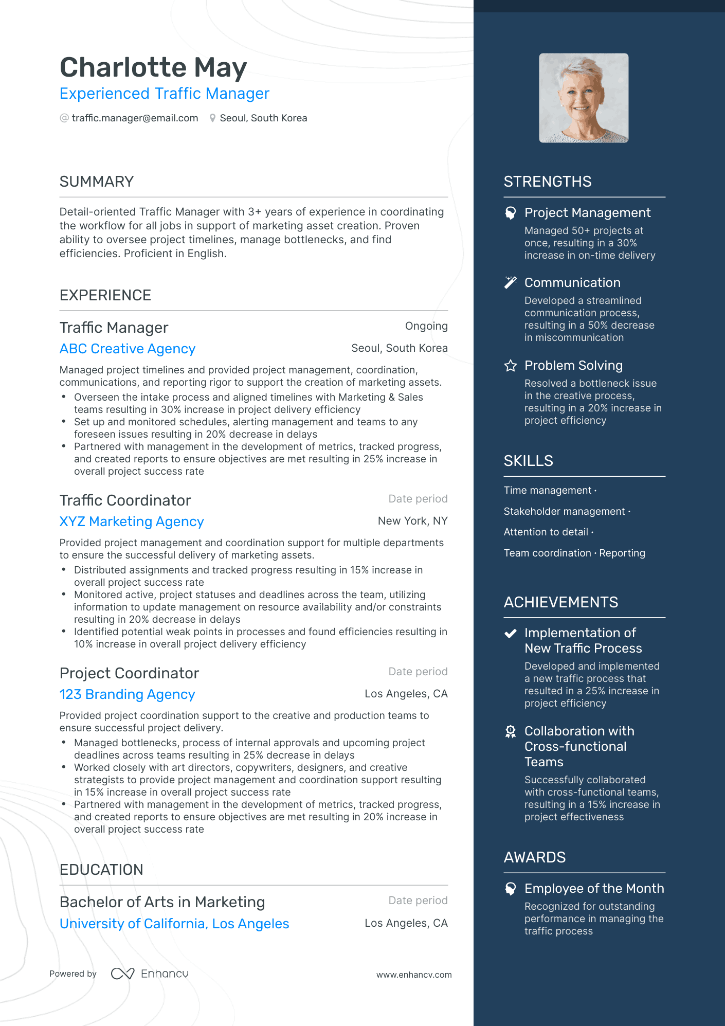 5 Traffic Manager Resume Examples & Guide for 2023