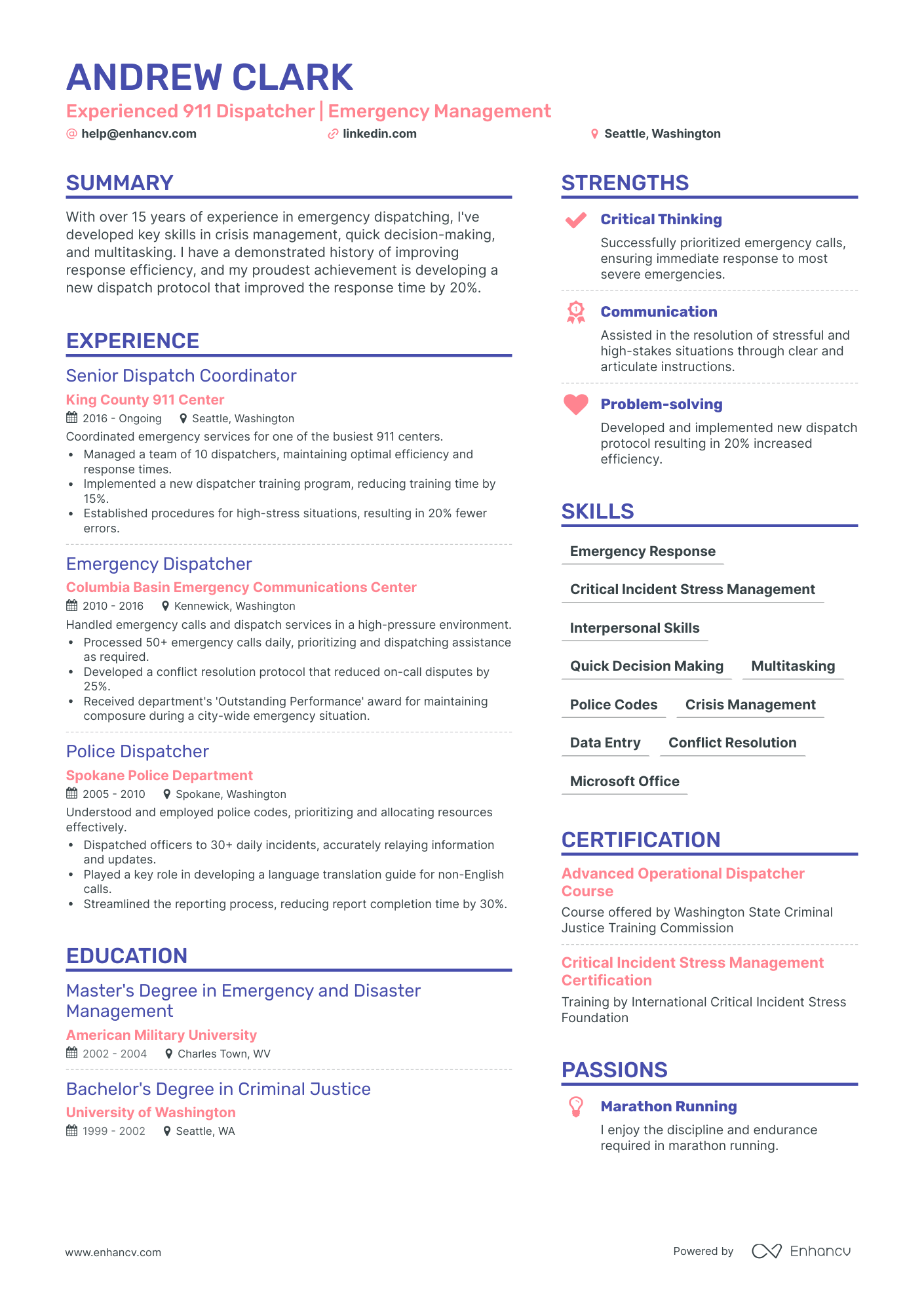 5 911 Dispatcher Resume Examples & Guide For 2024