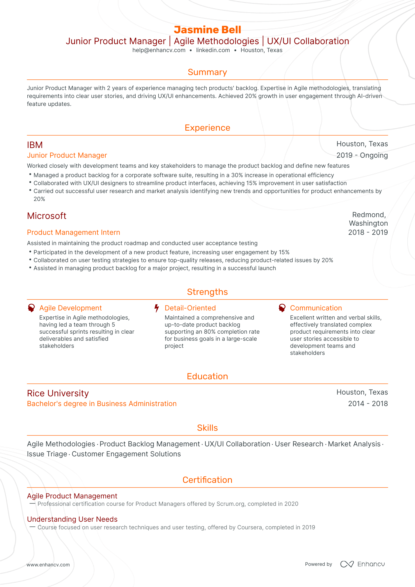 5 Junior Product Manager Resume Examples & Guide for 2024