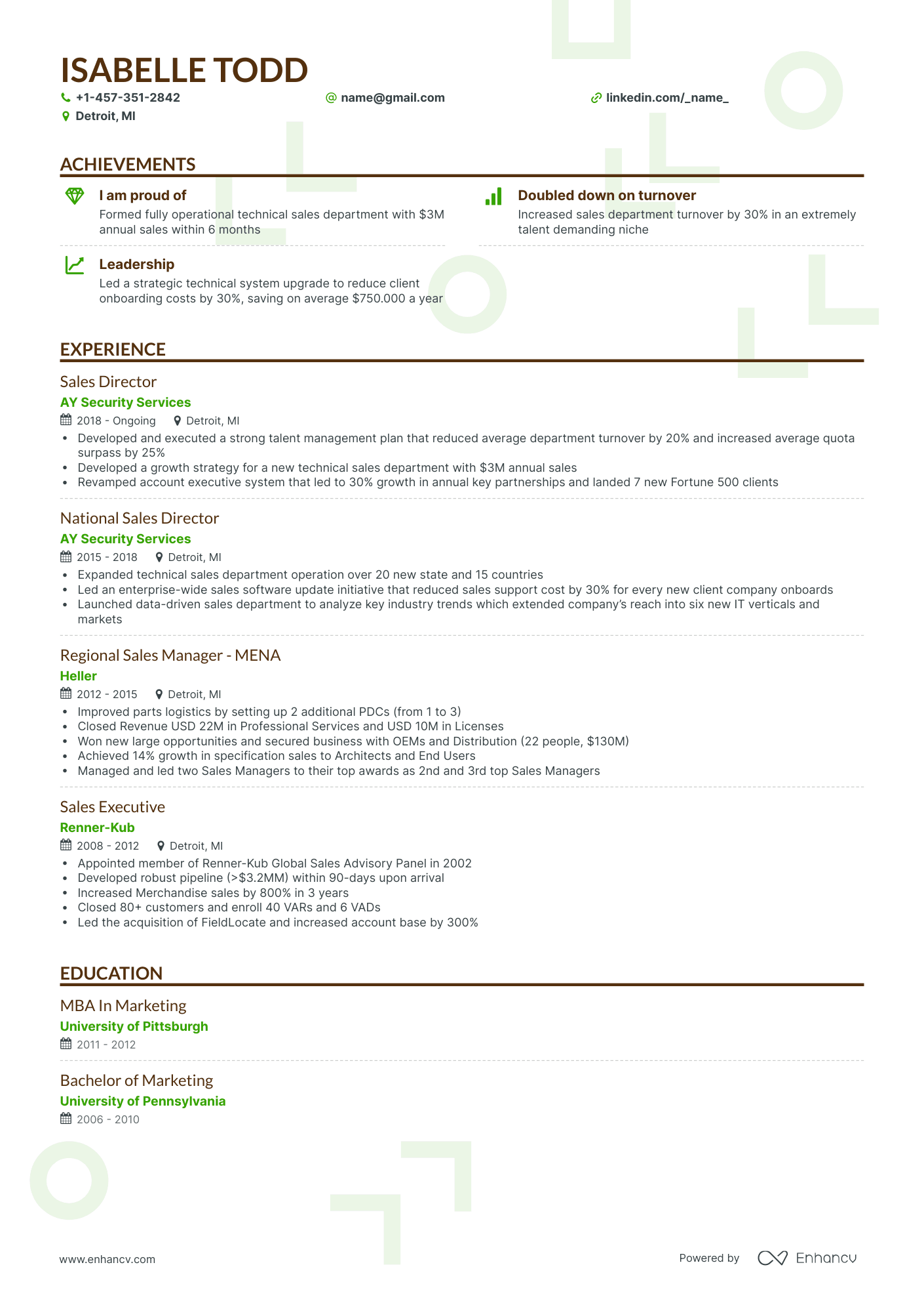 Sales Director Resume Examples: Templates & How-To Guide (Layout ...