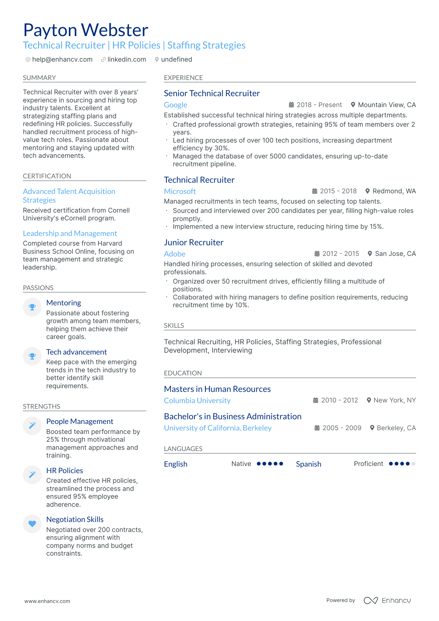 10 Technical Recruiter Resume Examples & Guide for 2026