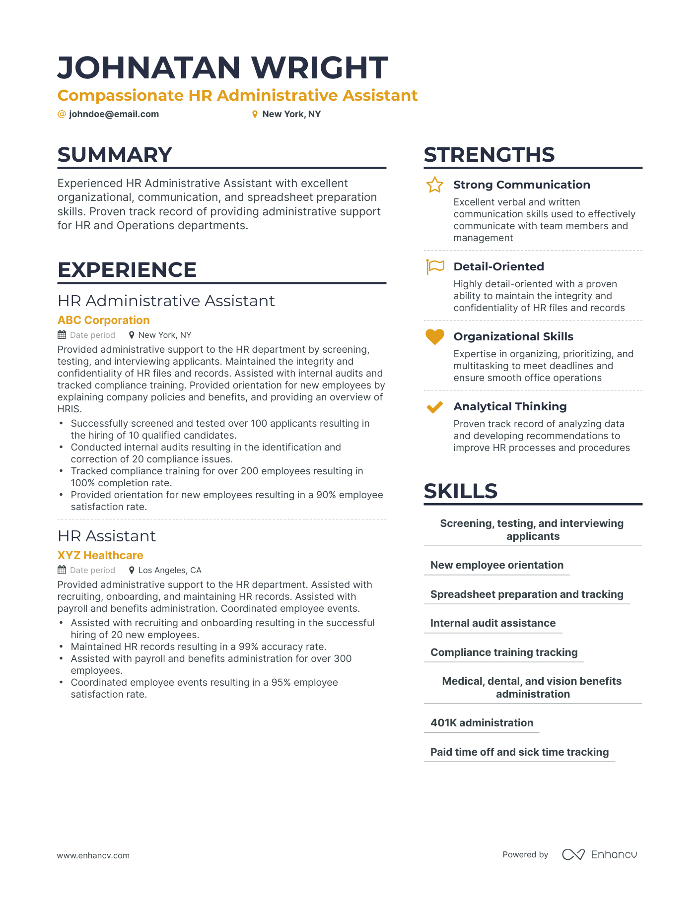 5 HR Administrative Assistant Resume Examples & Guide for 2023