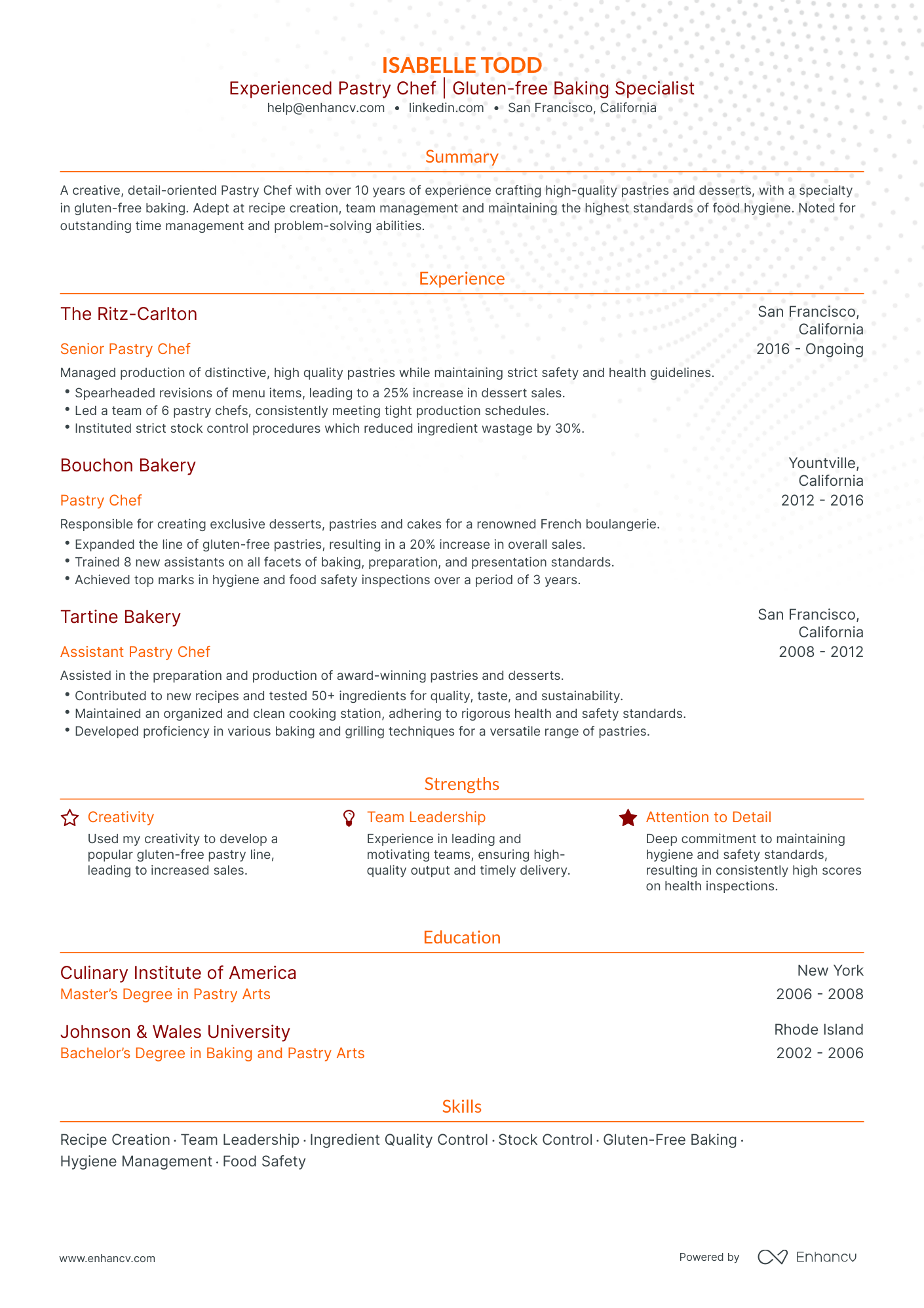 5 Pastry Chef Resume Examples & Guide for 2024