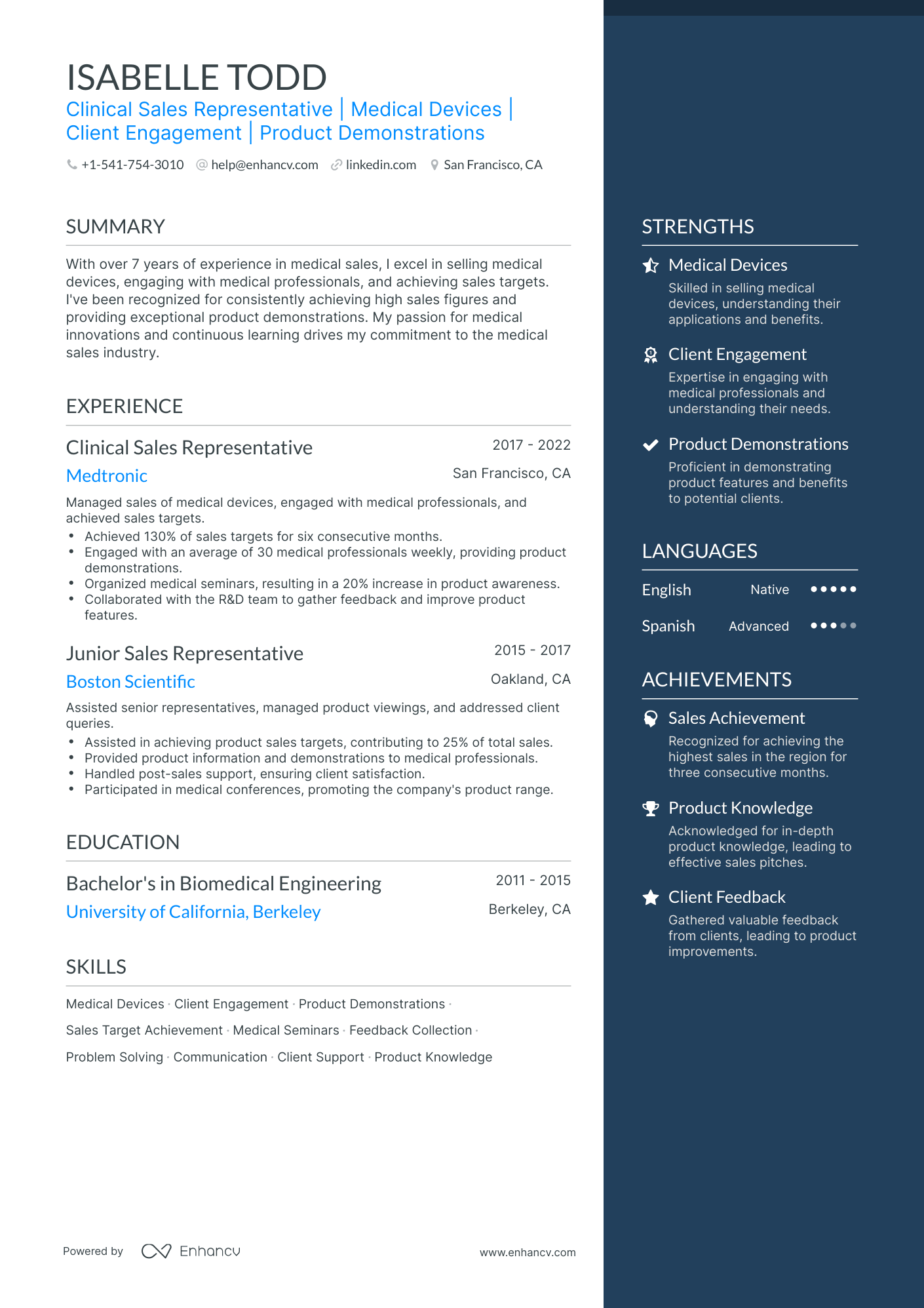 5 Medical Sales Resume Examples & Guide for 2023