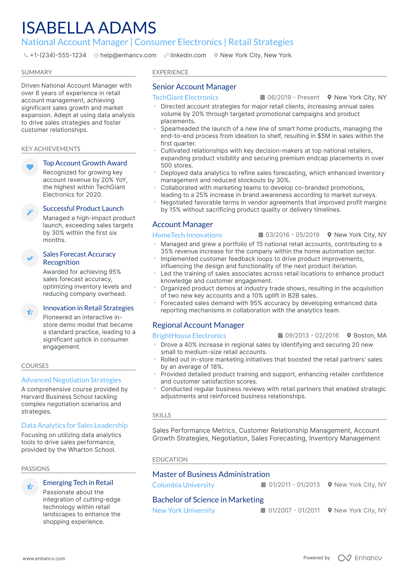 10 National Account Manager Resume Examples & Guide for 2026