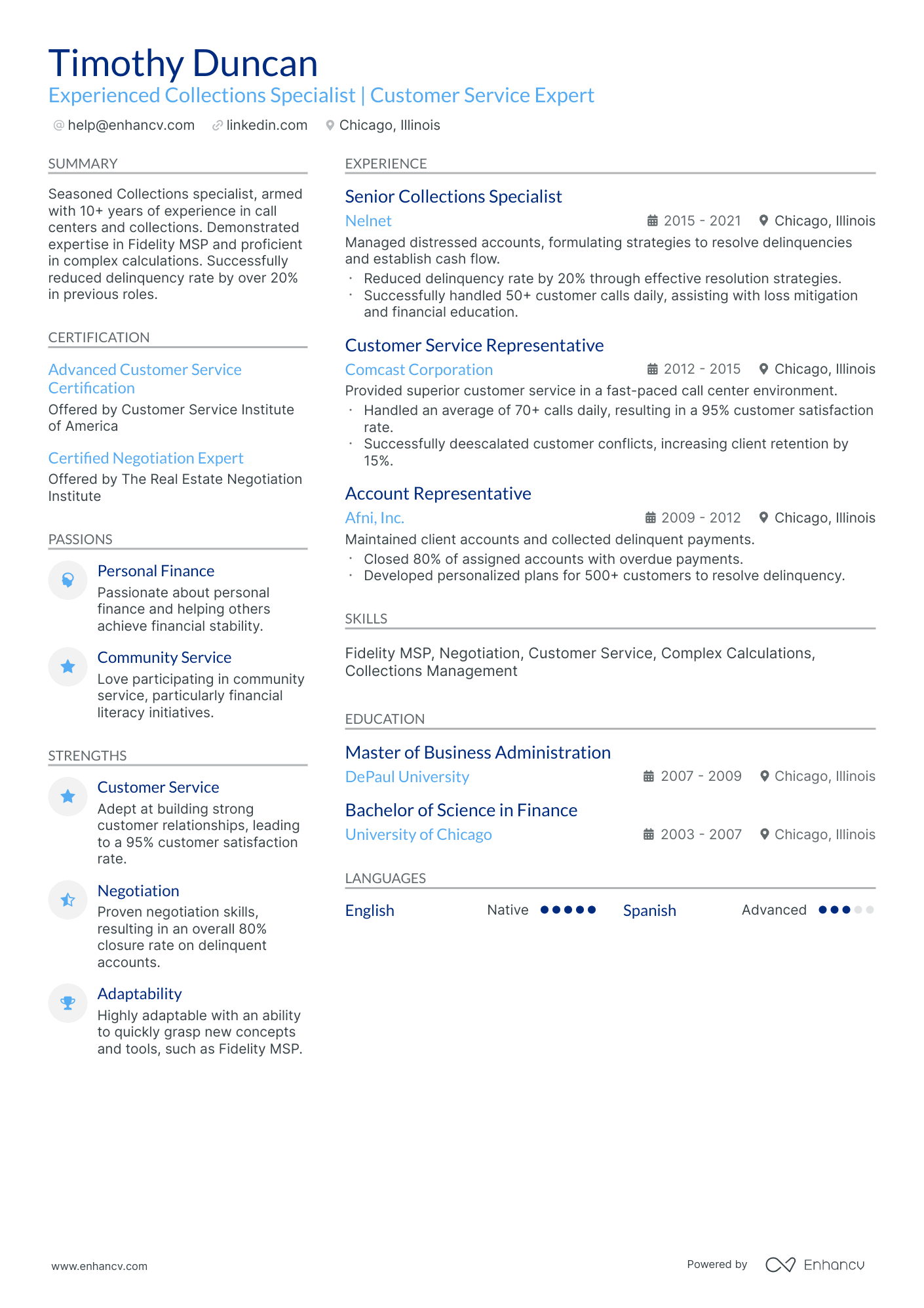 10 Collections Specialist Resume Examples & Guide for 2026