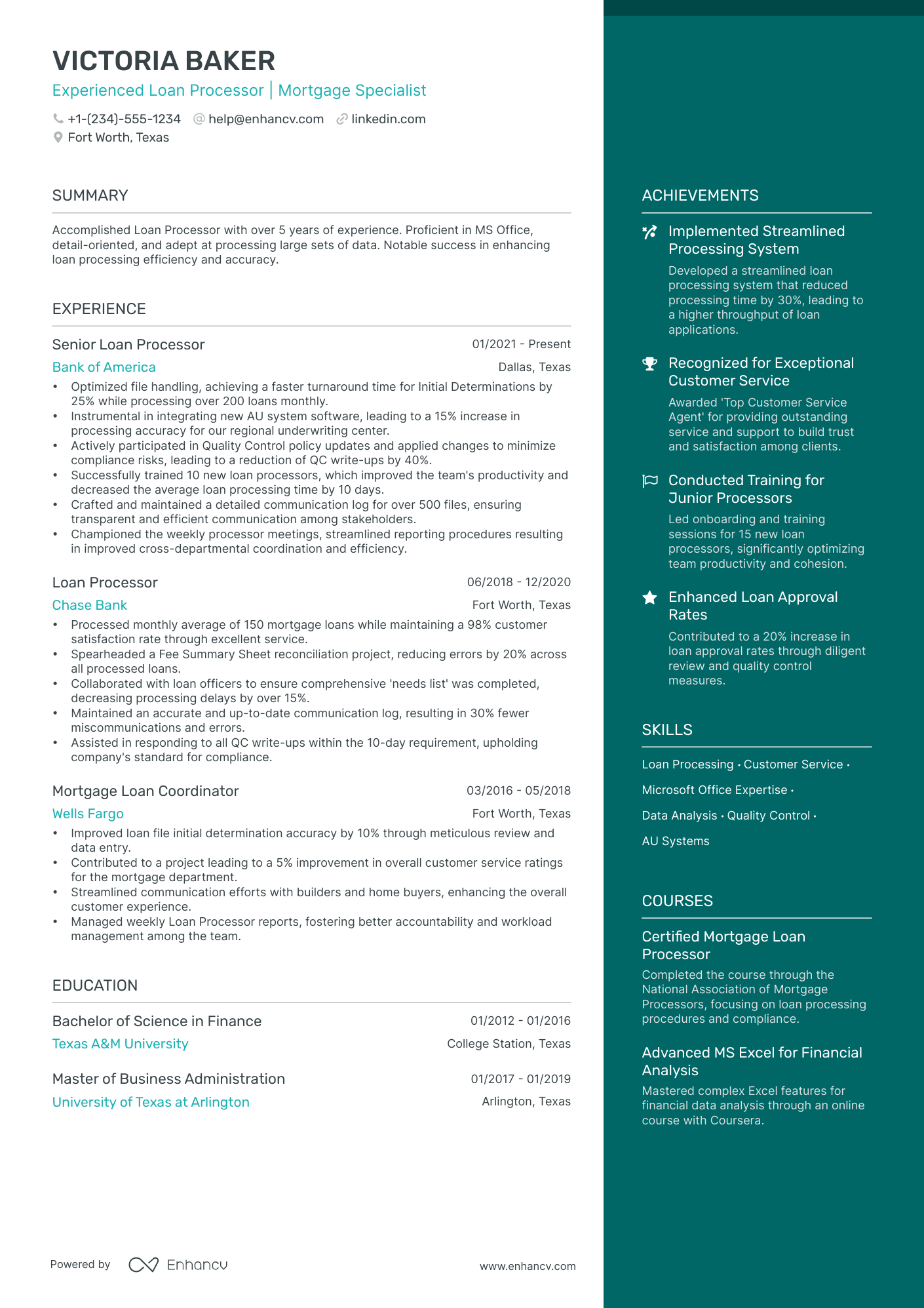 5 Loan Processor Resume Examples & Guide for 2024