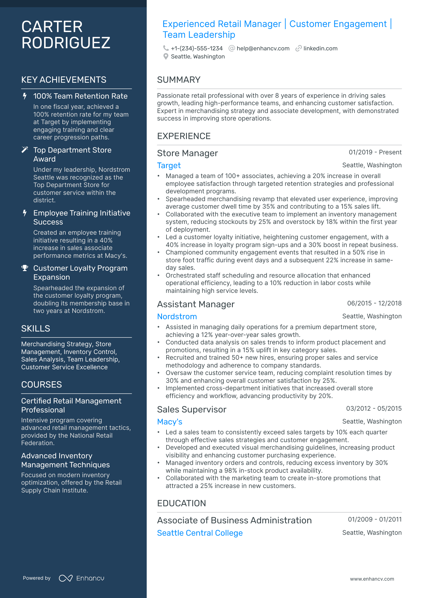 10 Assistant Store Manager Resume Examples, Templates & Guide for 2026