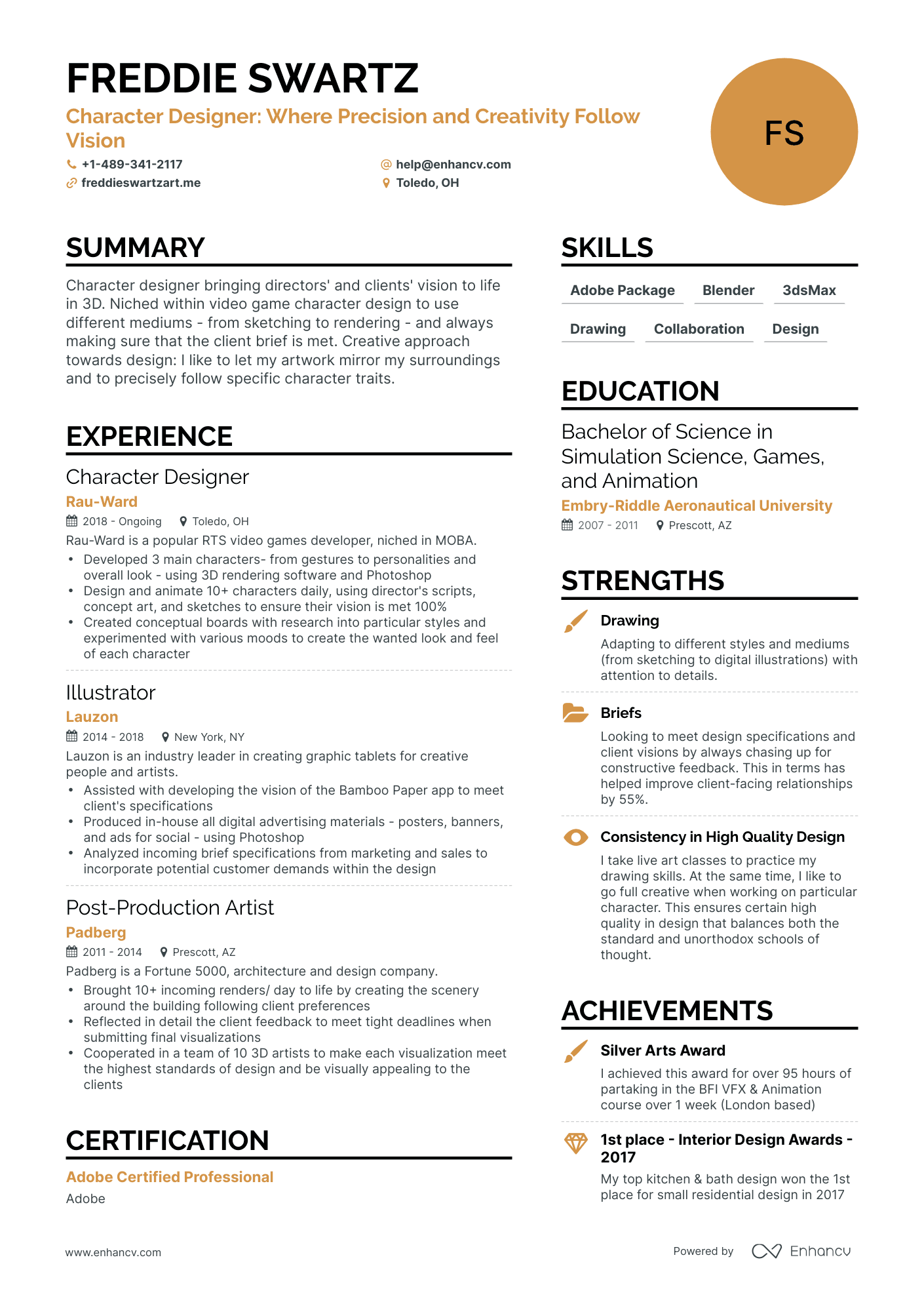 5 Character Designer Resume Examples Guide for 2023