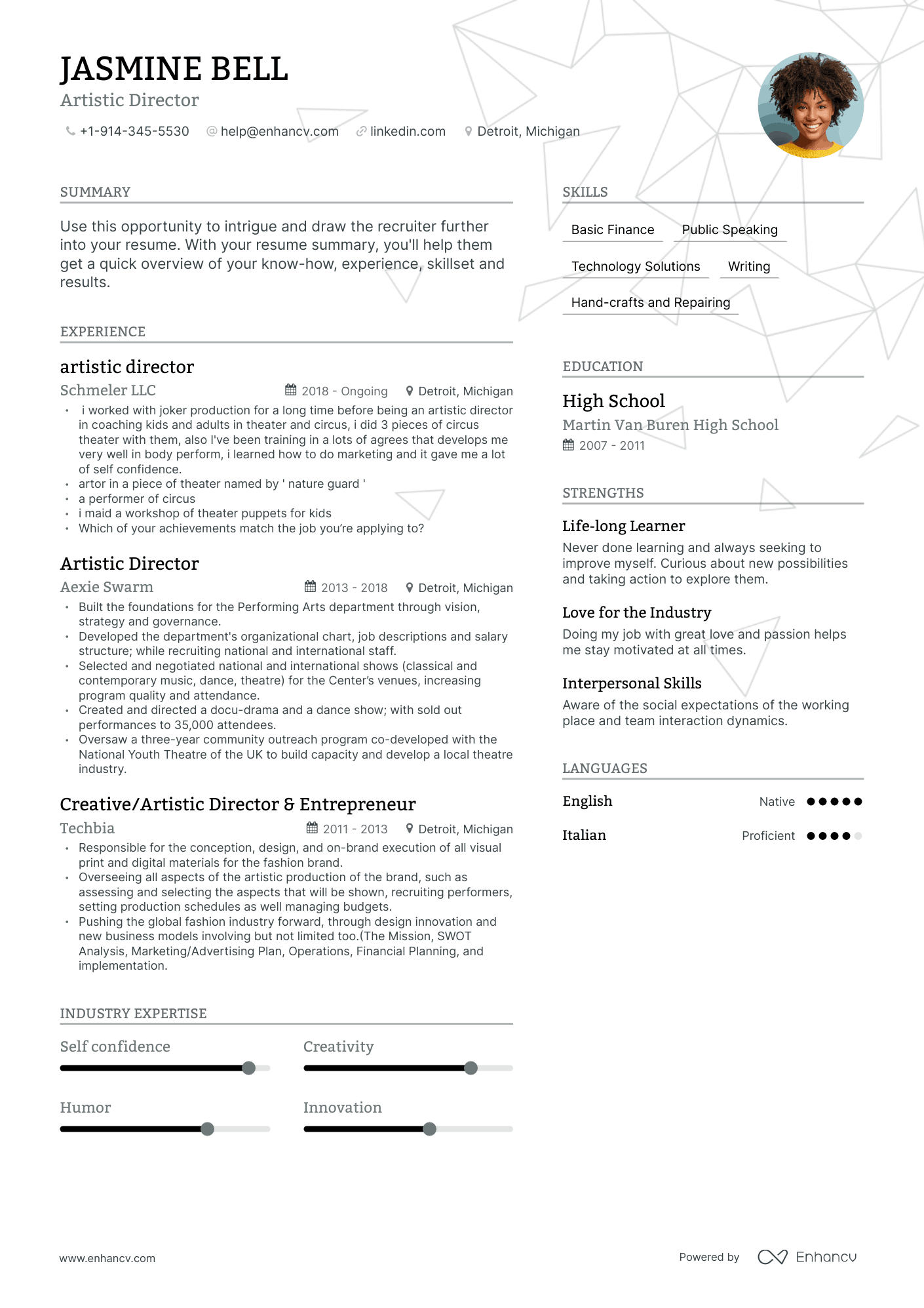 Artistic Director Resume Examples & Guide for 2023 (Layout, Skills ...