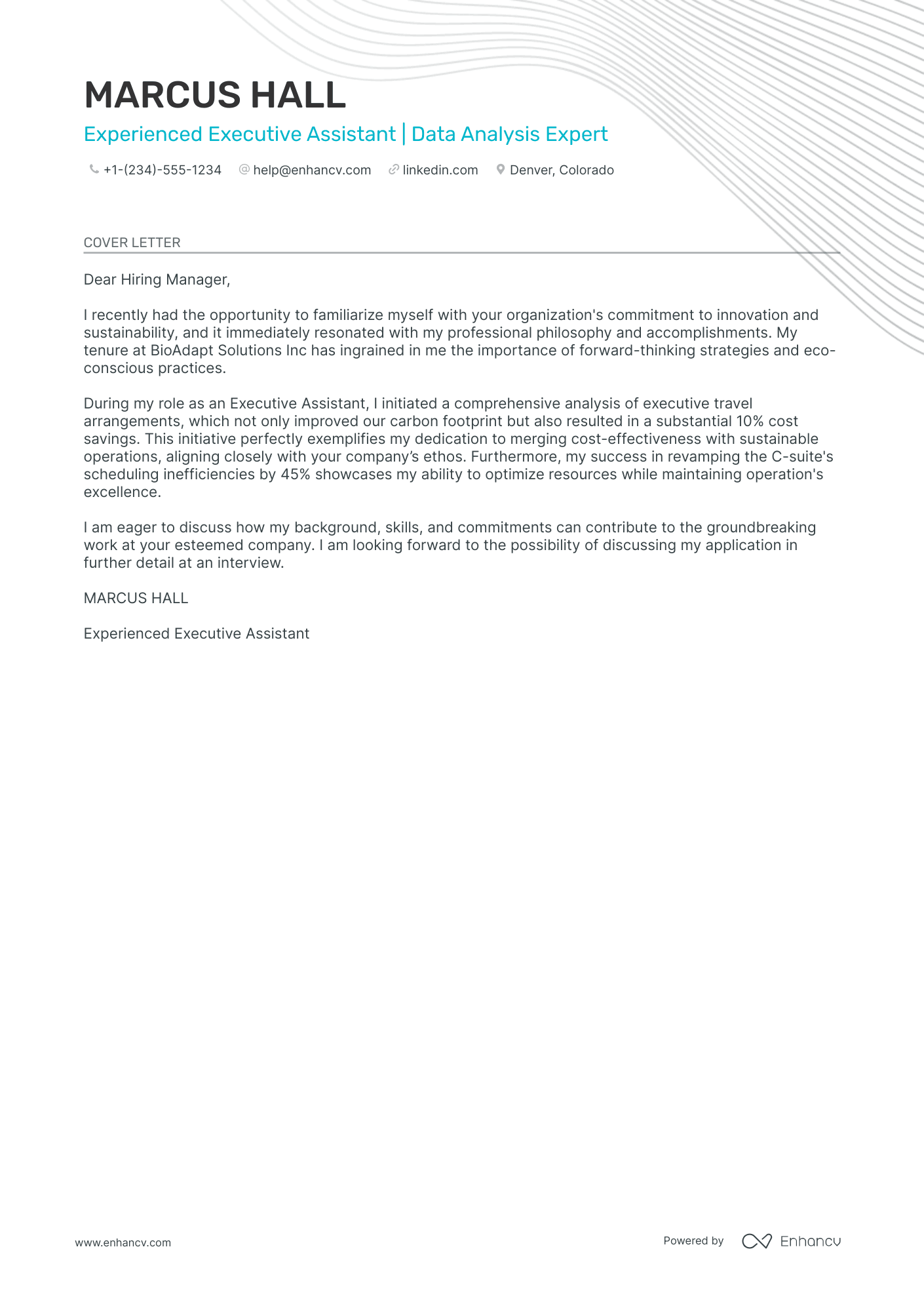 7 Professional Executive Assistant Cover Letter Examples and Template