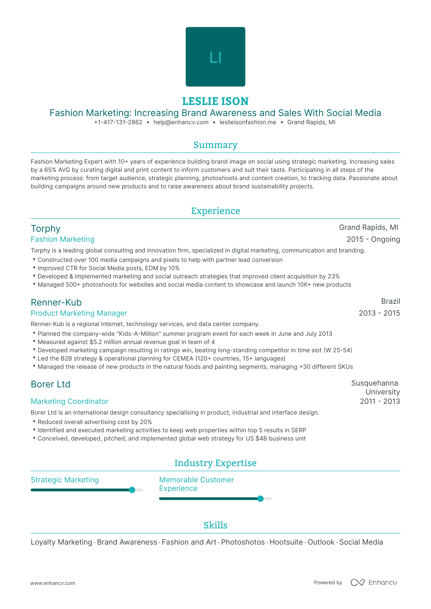 5 Fashion Marketing Resume Examples & Guide for 2024