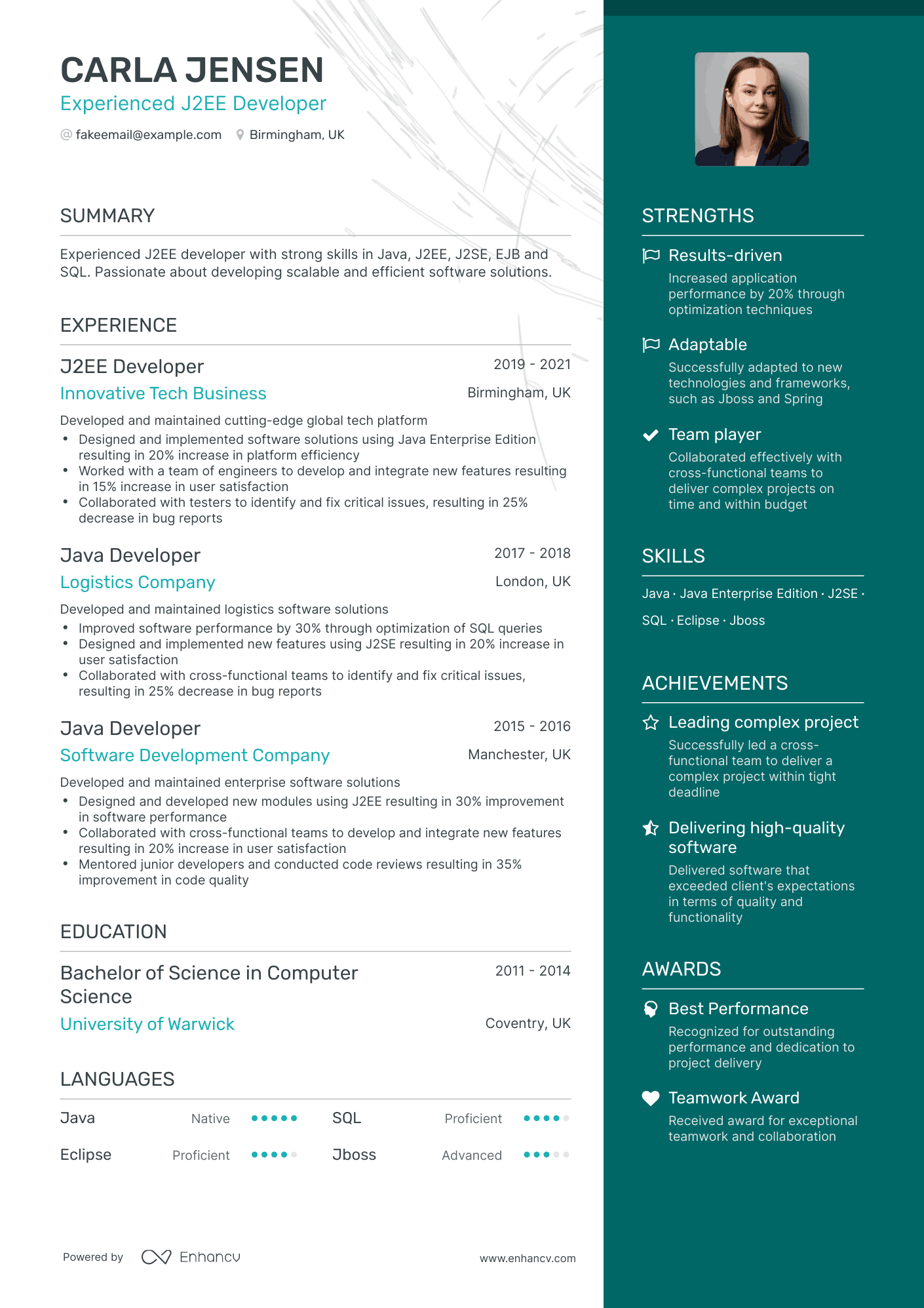 5 J2EE Developer Resume Examples & Guide for 2024