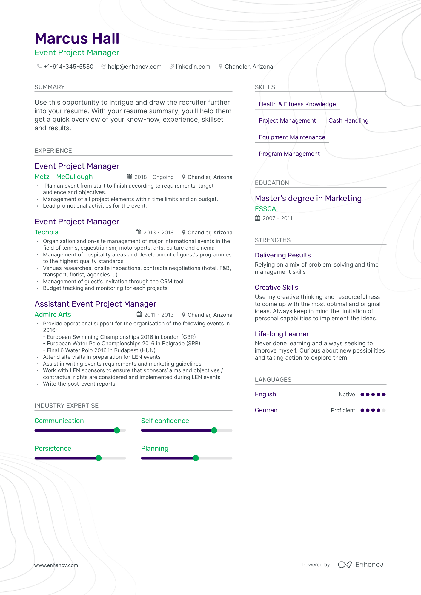 Event Project Manager Resume Examples & Guide for 2023 (Layout, Skills ...