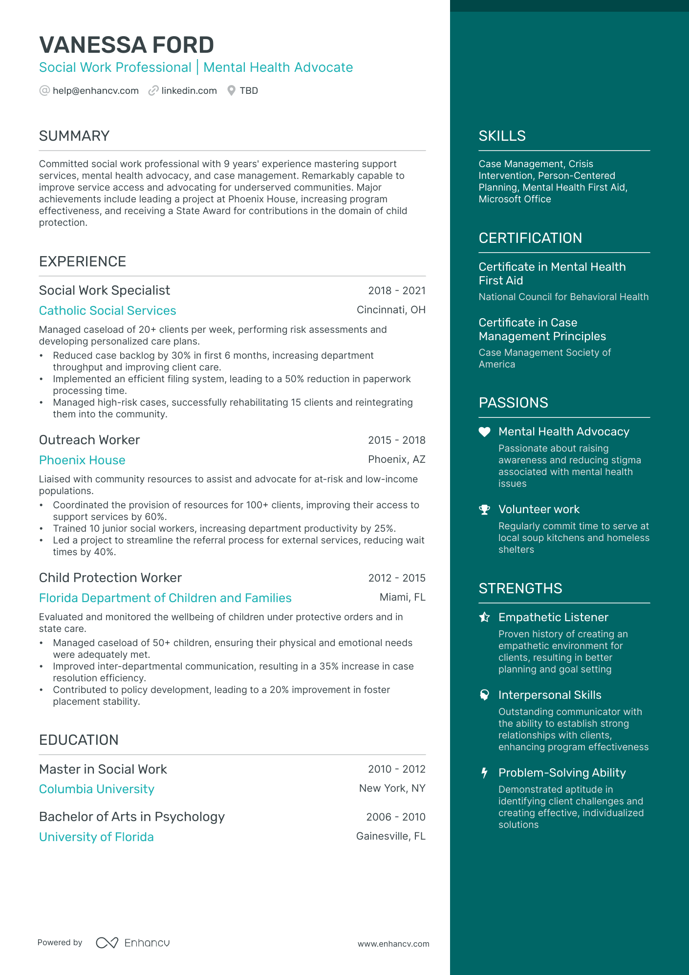 10 Social Work Intern Resume Examples & Guide for 2026