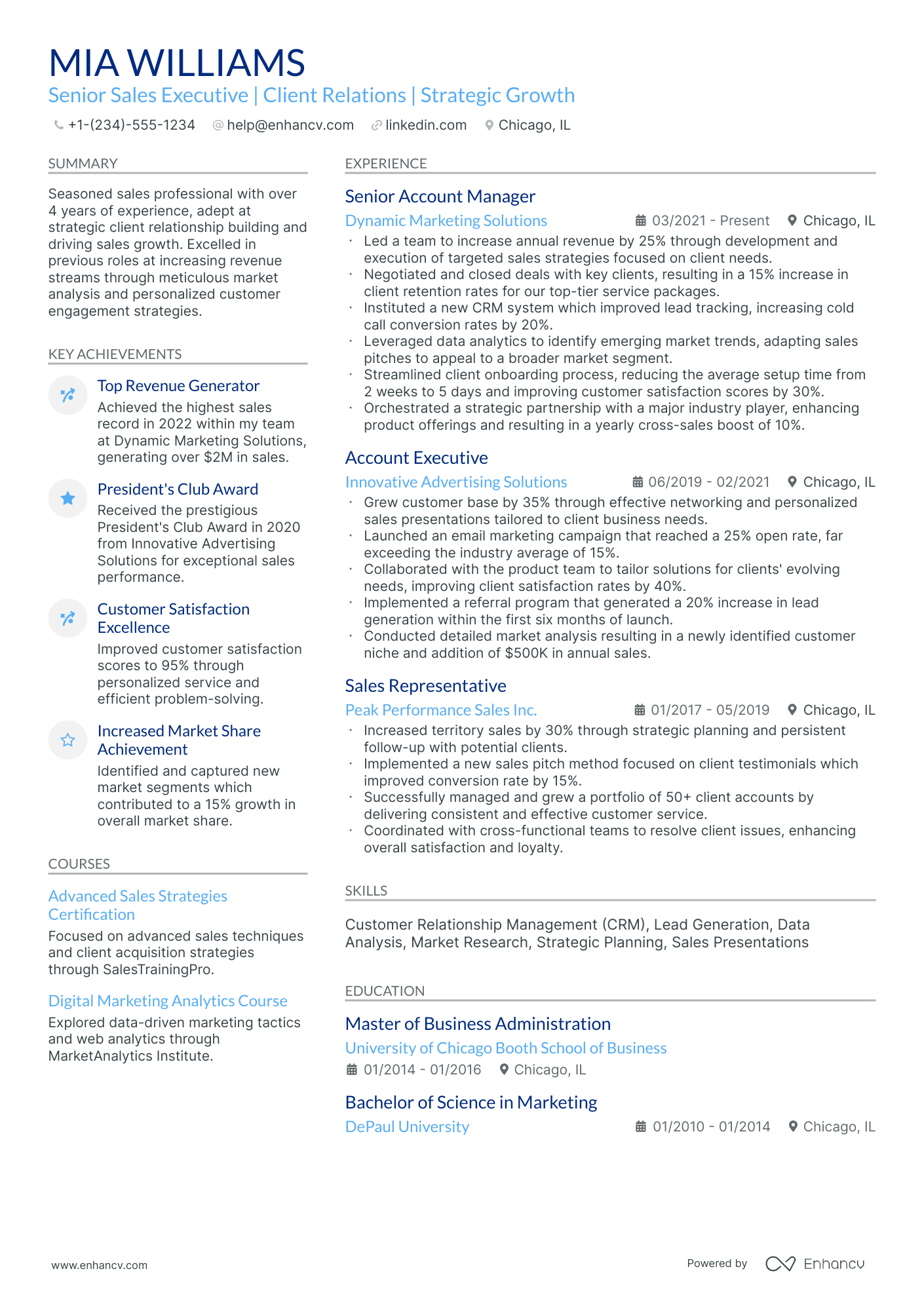 10 Sales Account Executive Resume Examples & Guide for 2026