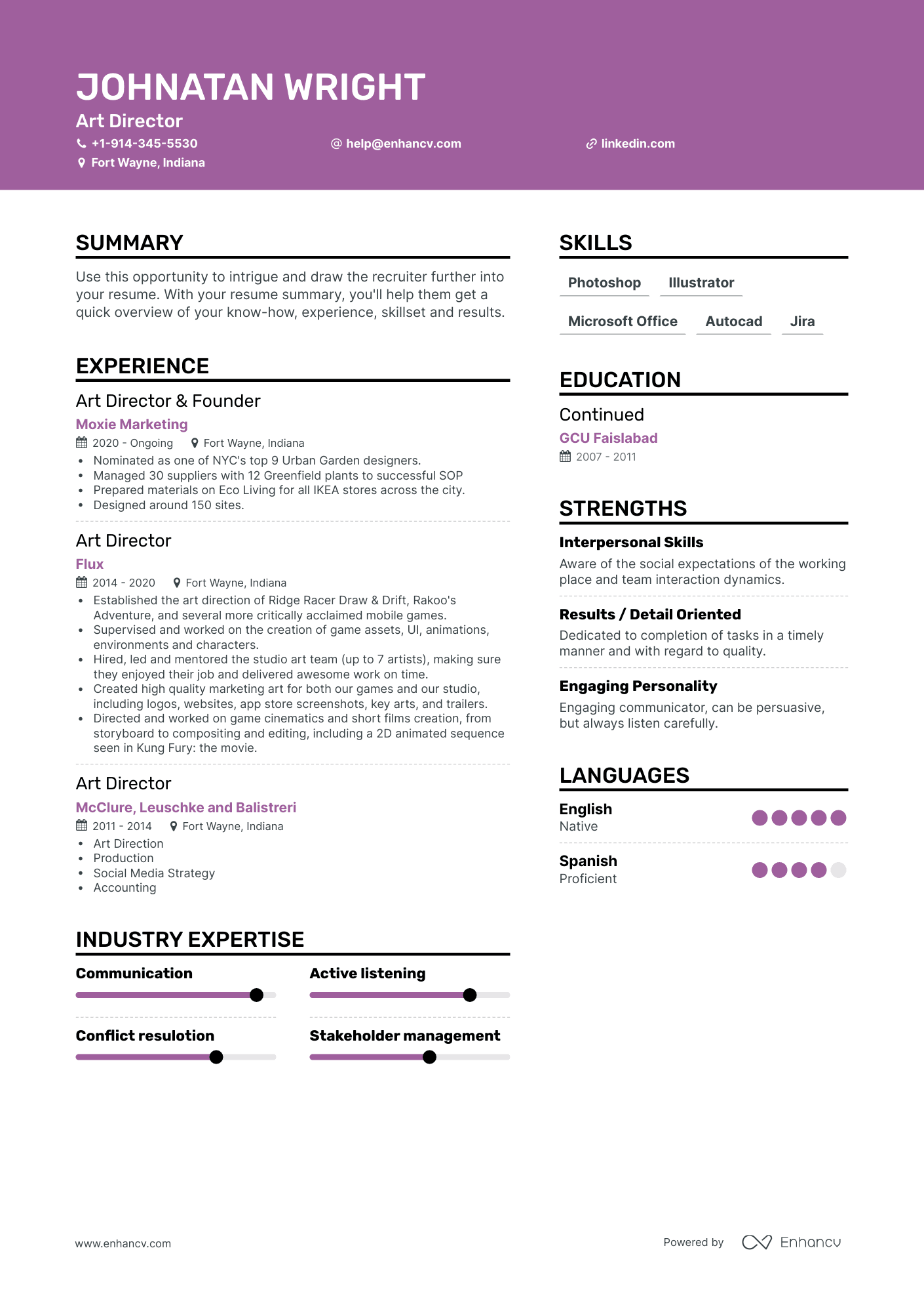 Art Director Resume Examples & Guide for 2023 (Layout, Skills, Keywords ...