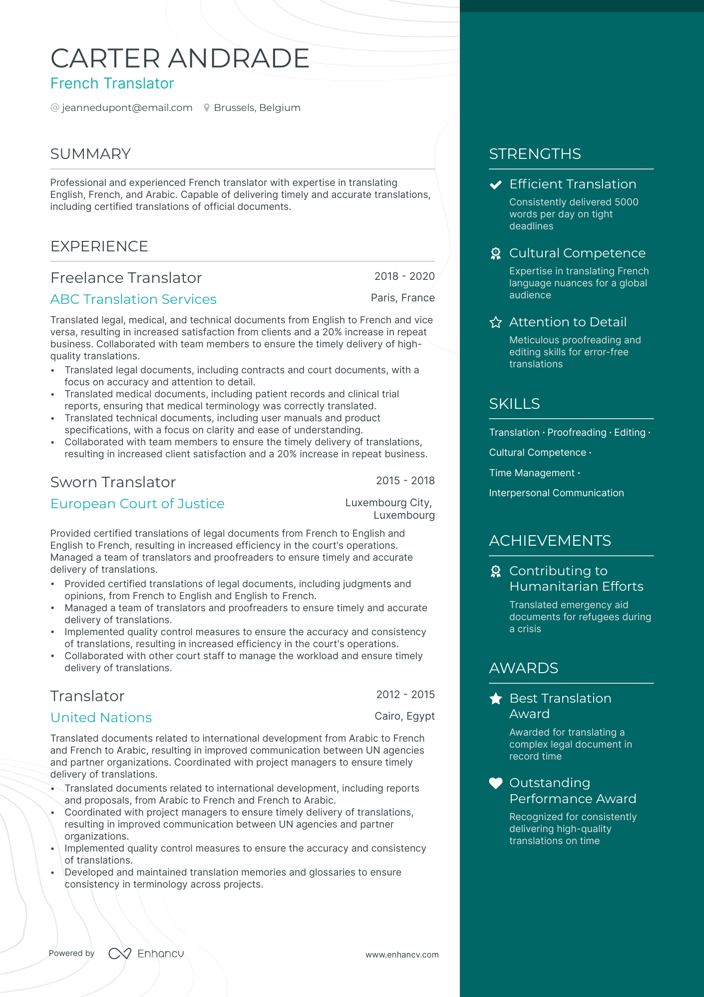 5 Translator Resume Examples & Guide for 2024