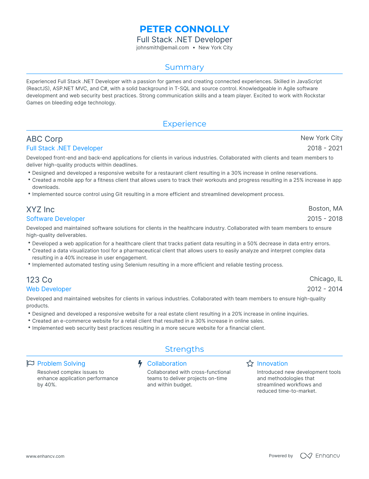 5 .Net Full Stack Developer Resume Examples & Guide for 2024