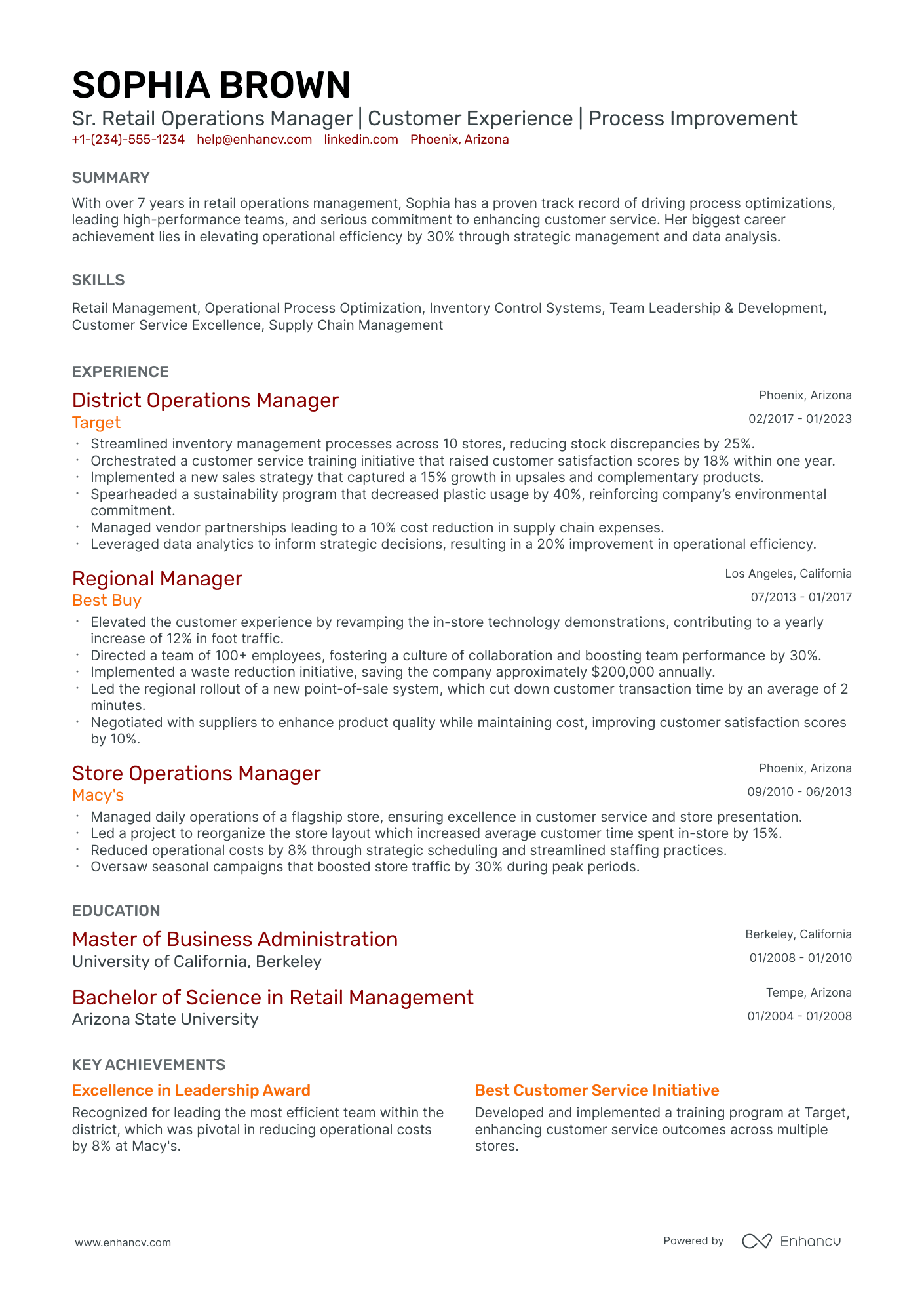 10 Retail Operations Manager Resume Examples & Guide for 2026