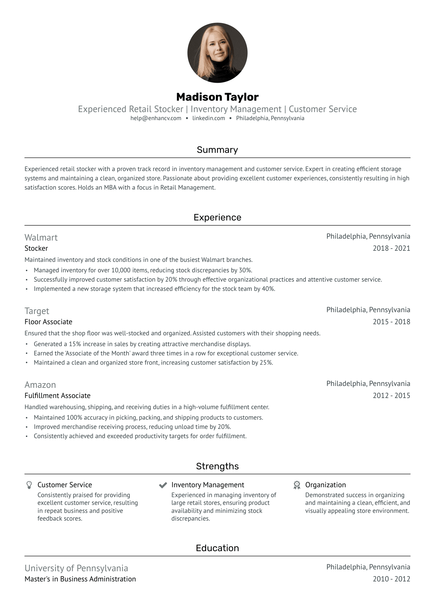 7 Stocker Resume Examples & Guide for 2024
