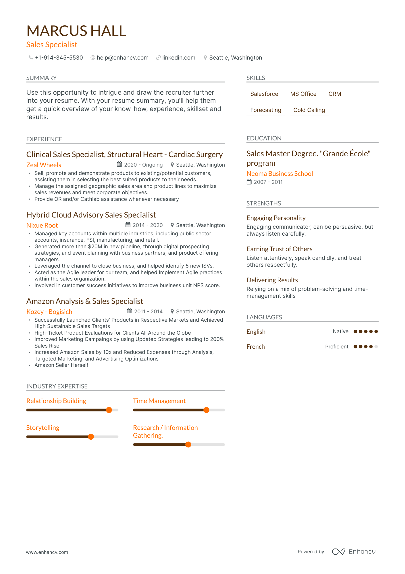 Sales Specialist Resume Examples & Guide for 2023 (Layout, Skills ...