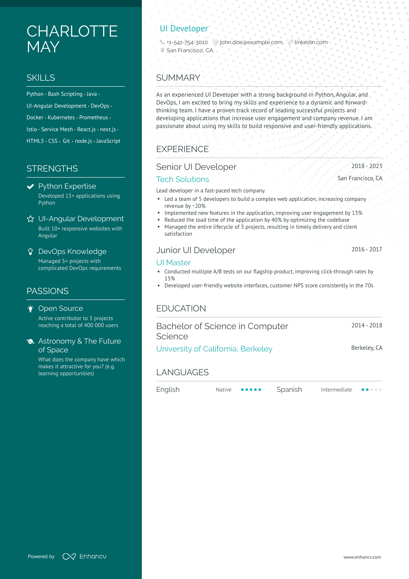 10 UI Developer Resume Examples & Guide for 2024