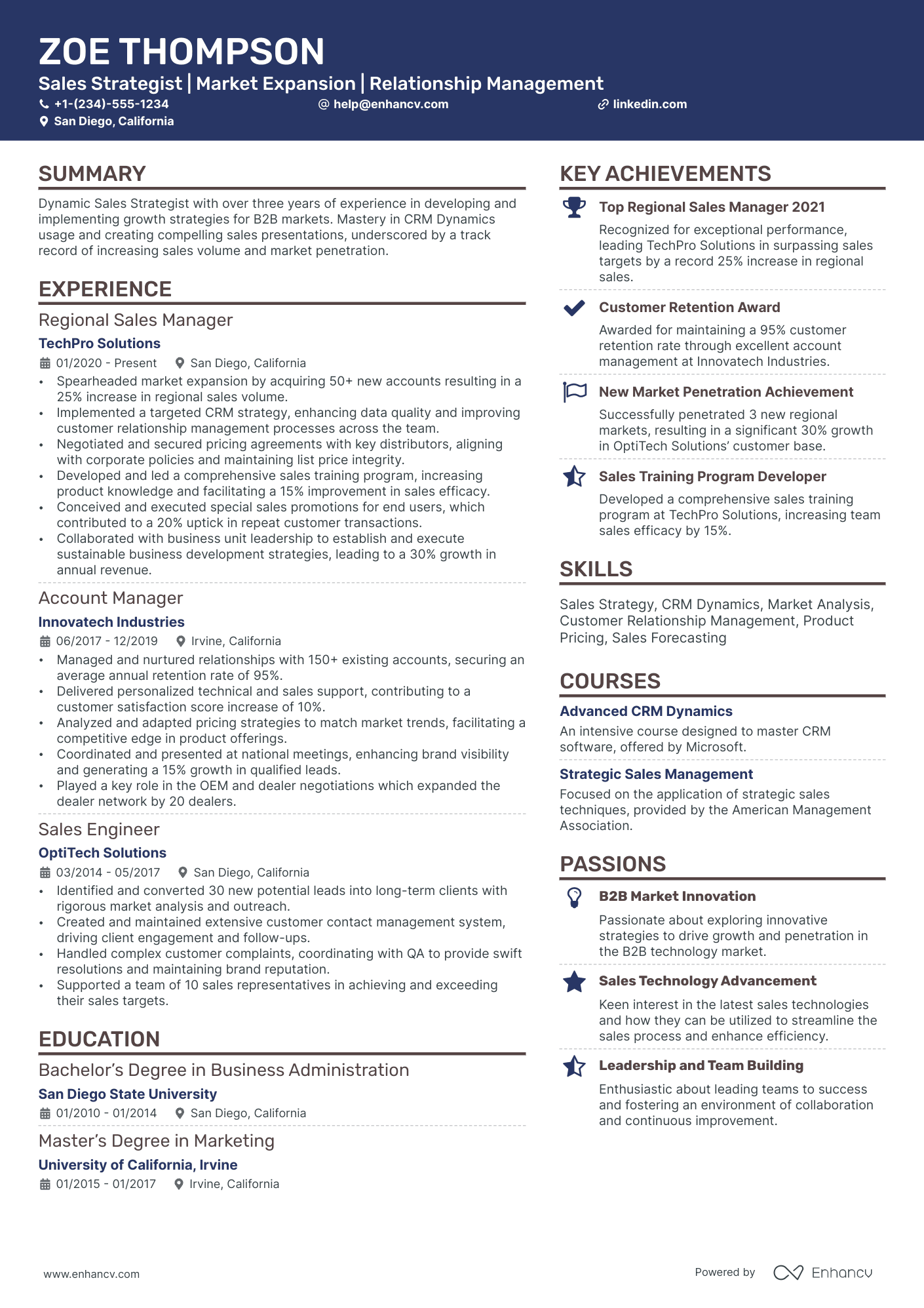 10 Area Sales Manager Resume Examples & Guide for 2026