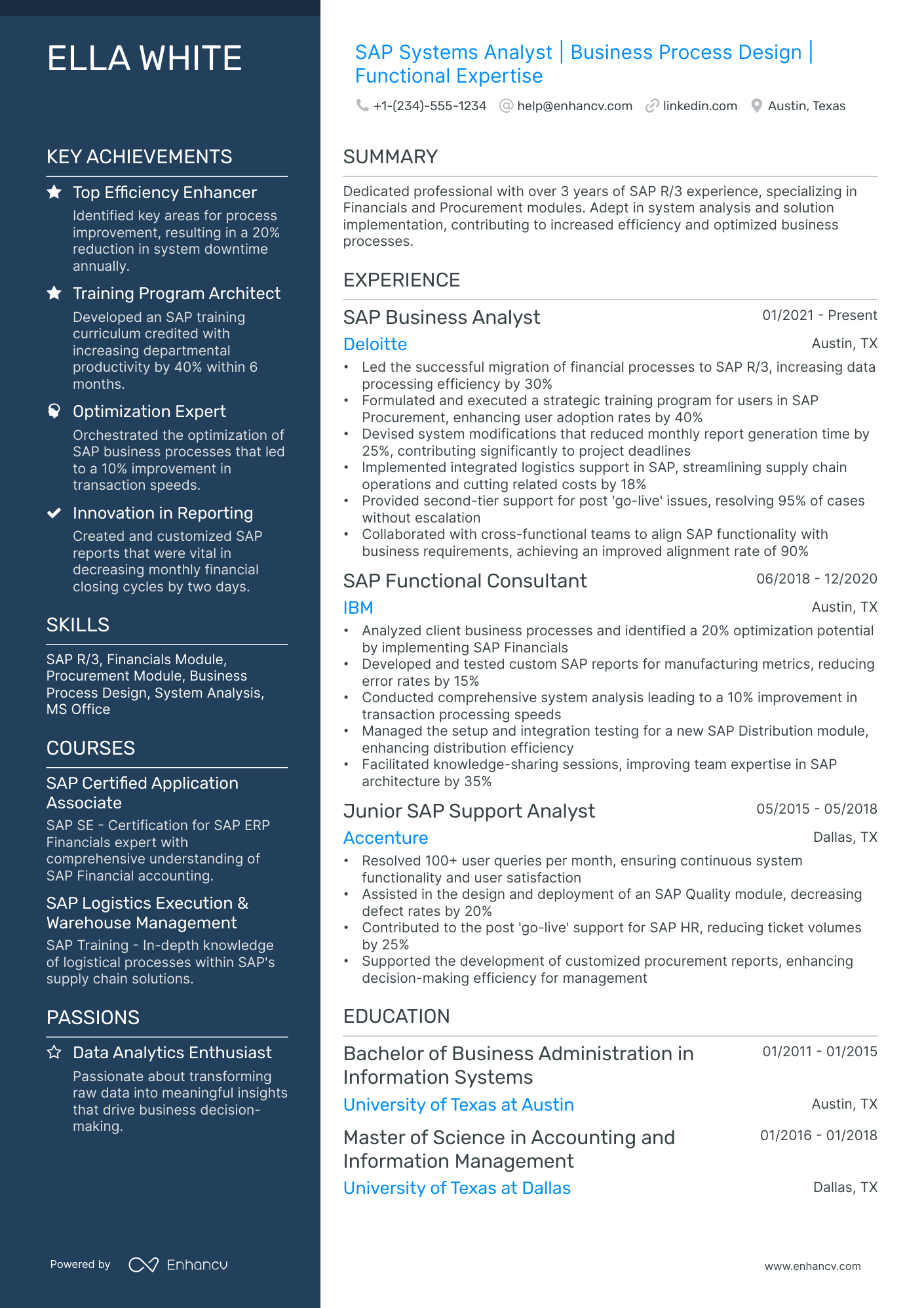 O2c Resume 10 SAP Business Analyst Resume Examples & Guide for 2026