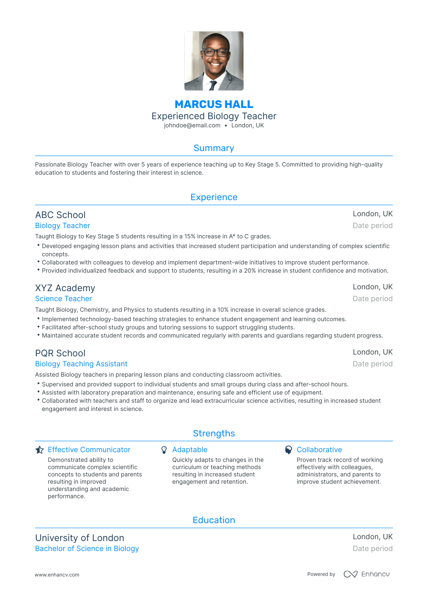 5 Biology Resume Examples & Guide For 2023