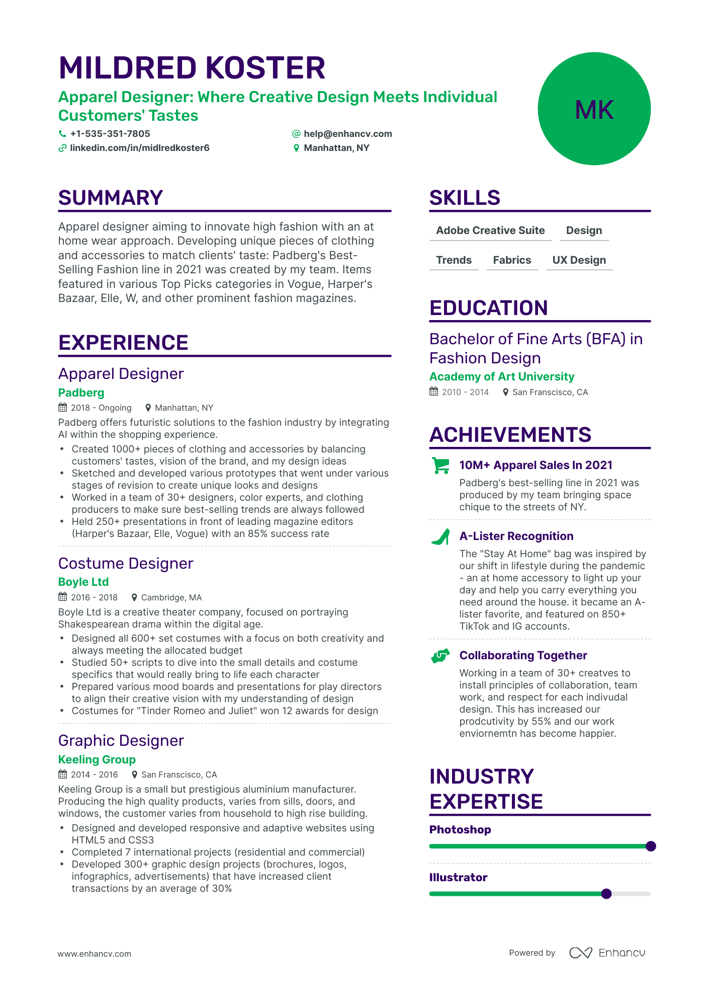 5 Apparel Designer Resume Examples & Guide for 2024