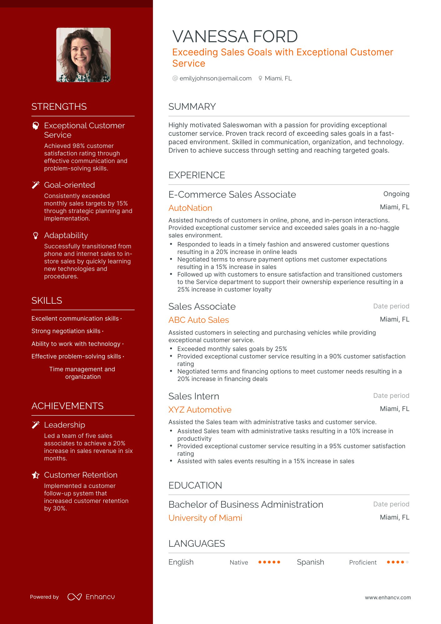 5 Saleswoman Resume Examples & Guide for 2023
