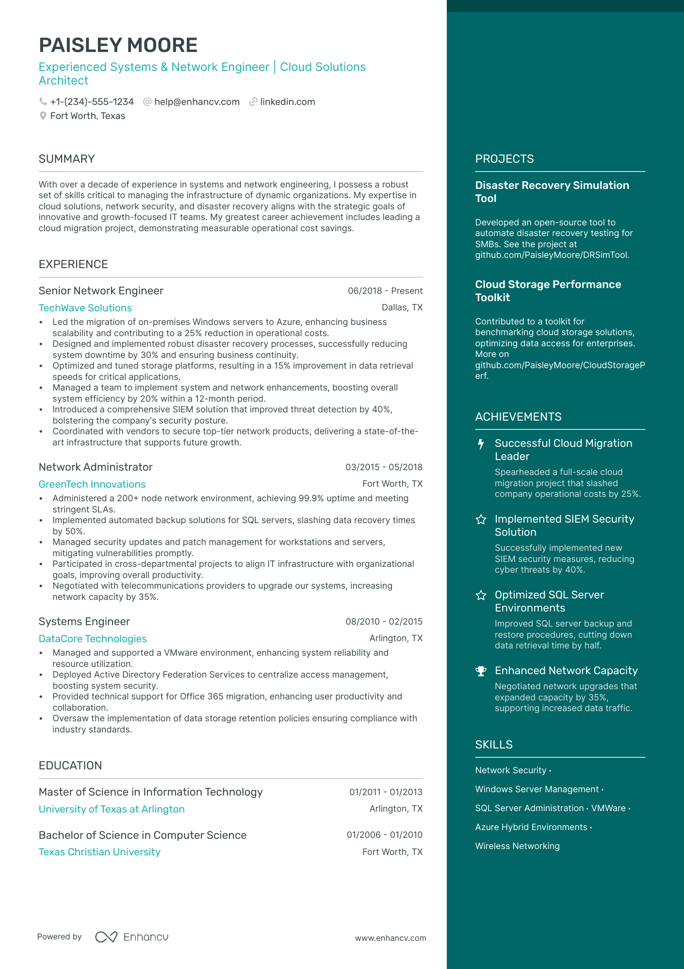 5 System And Network Engineer Resume Examples & Guide for 2024