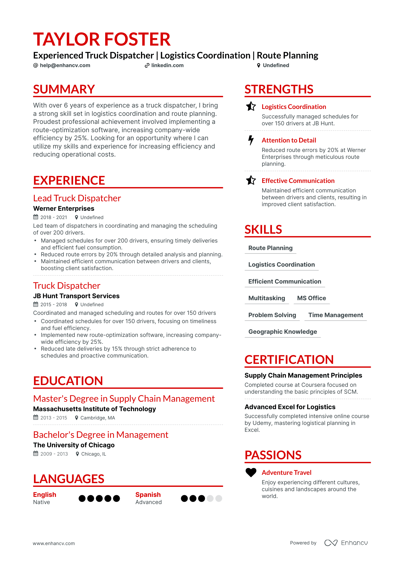 5 Truck Dispatcher Resume Examples & Guide for 2024