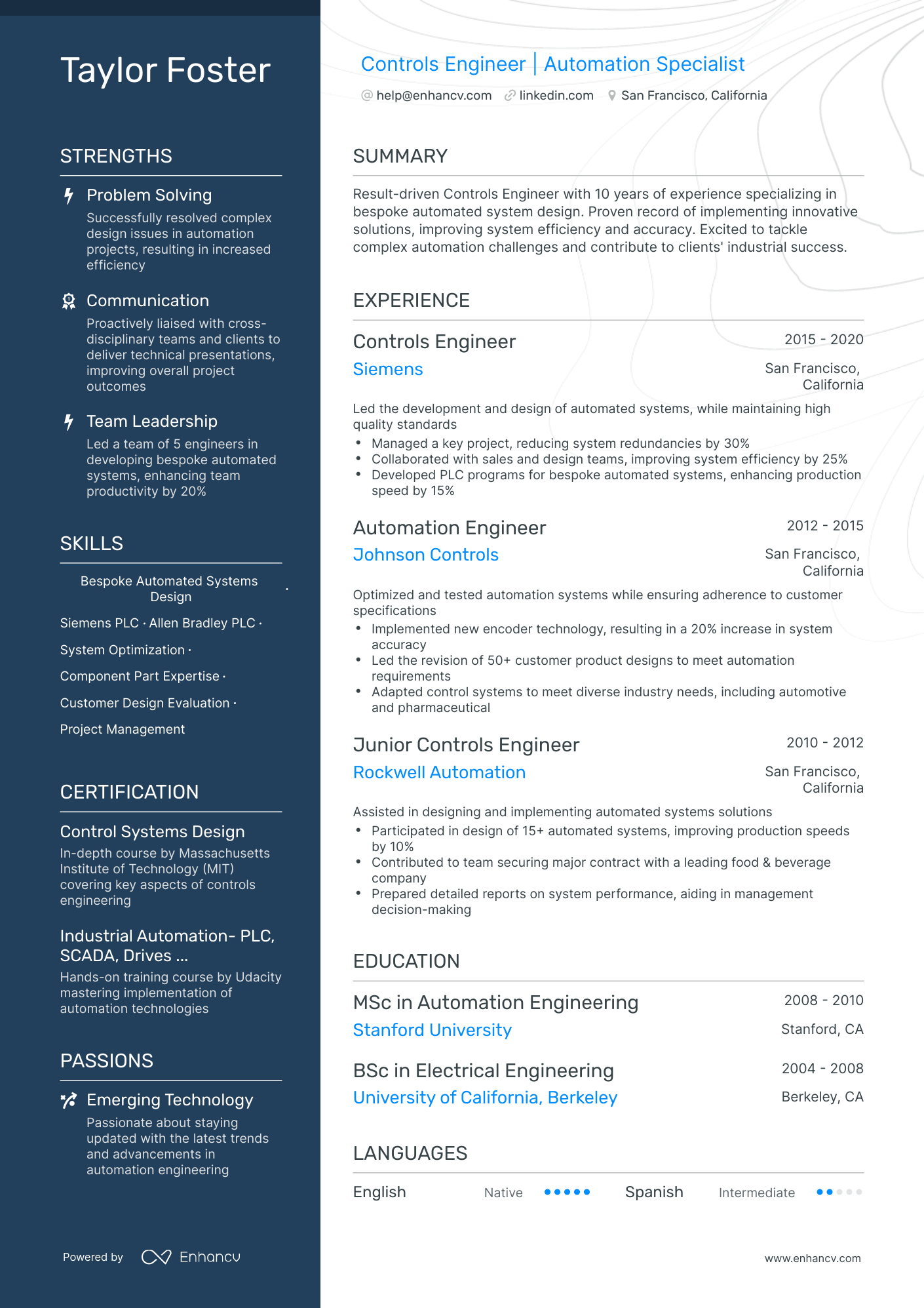 5 Controls Engineer Resume Examples & Guide for 2024