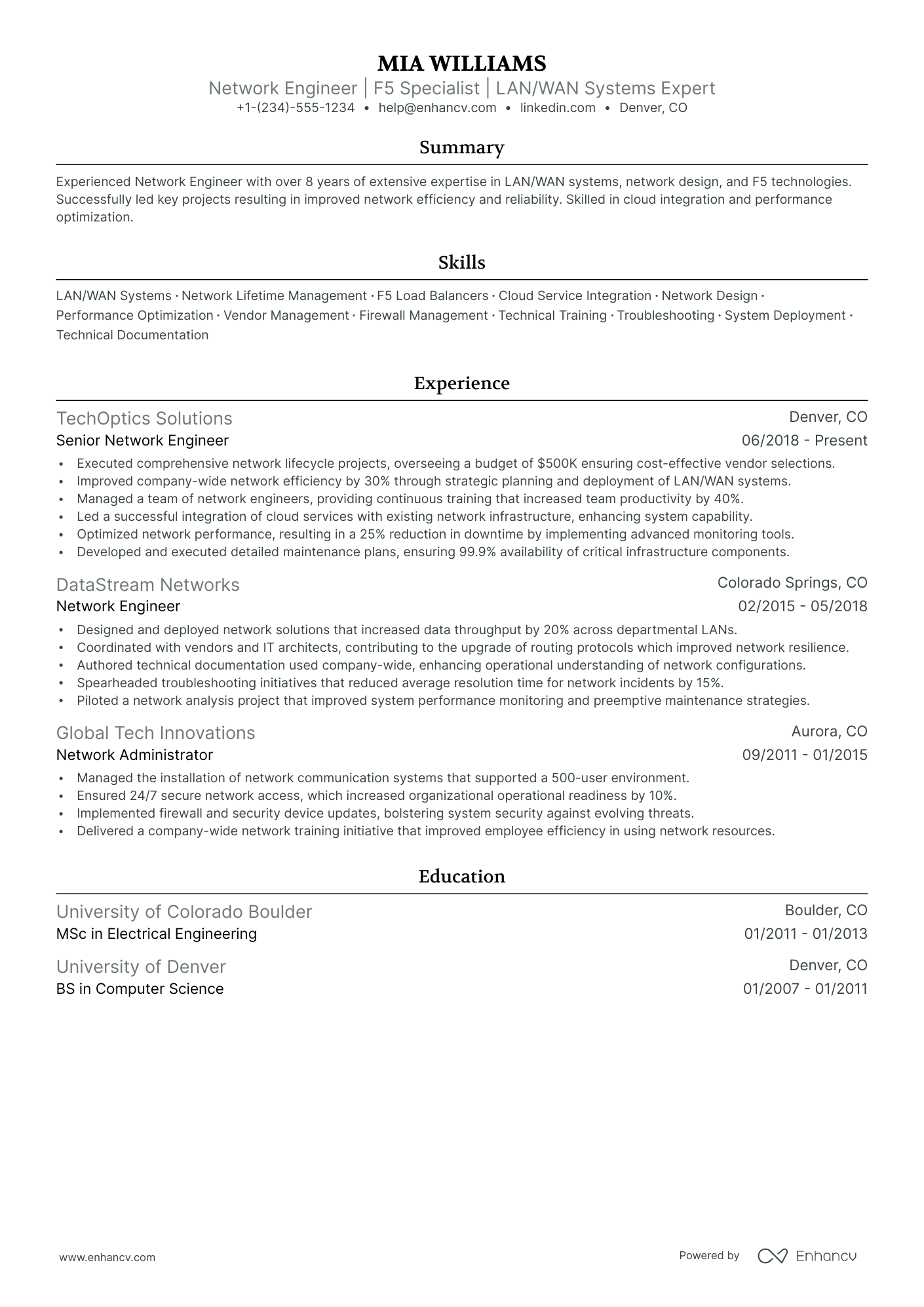 5 F5 Network Engineer Resume Examples & Guide For 2024